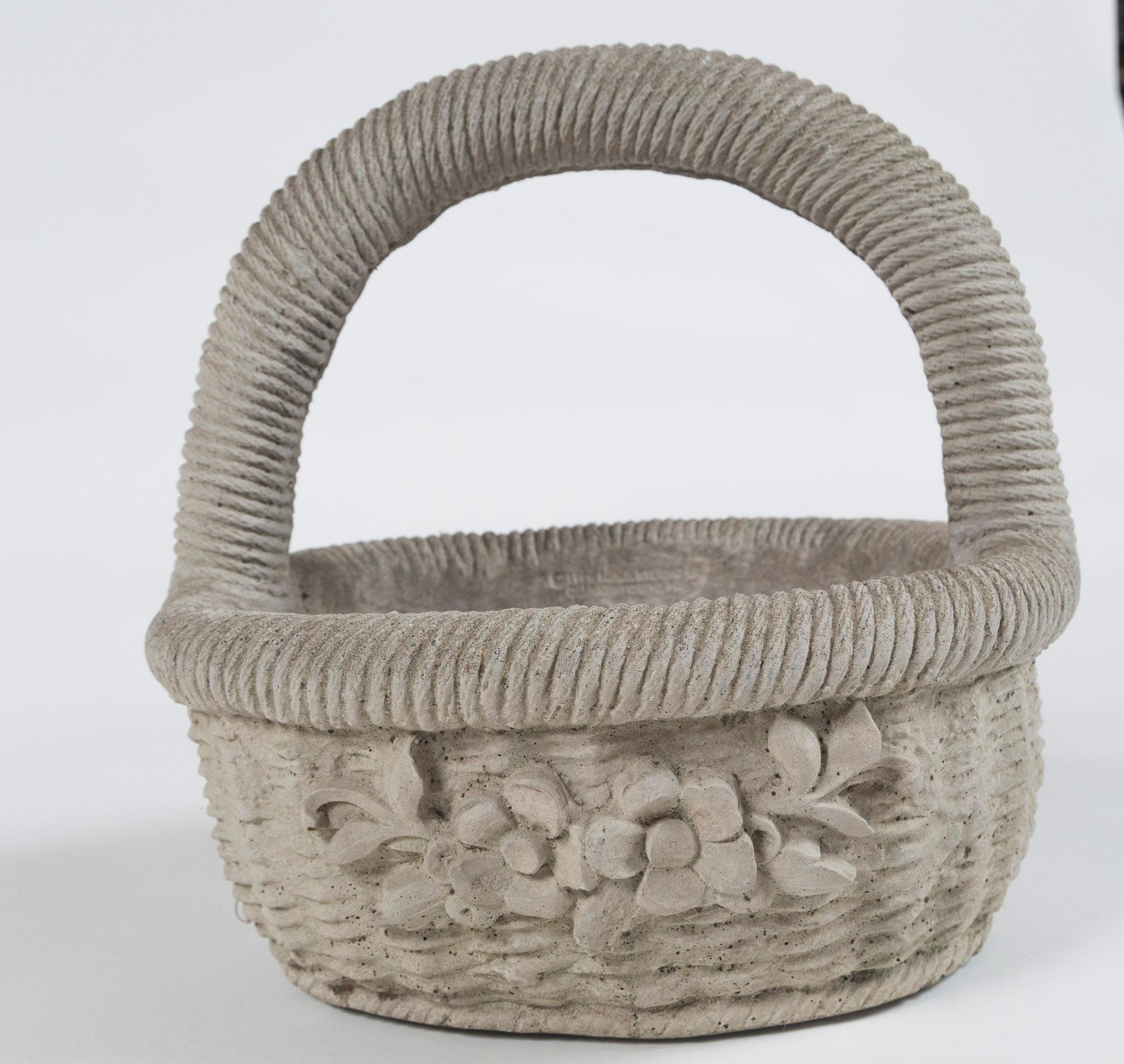 Cast Cement Garden Basket, 20th Century For Sale 3
