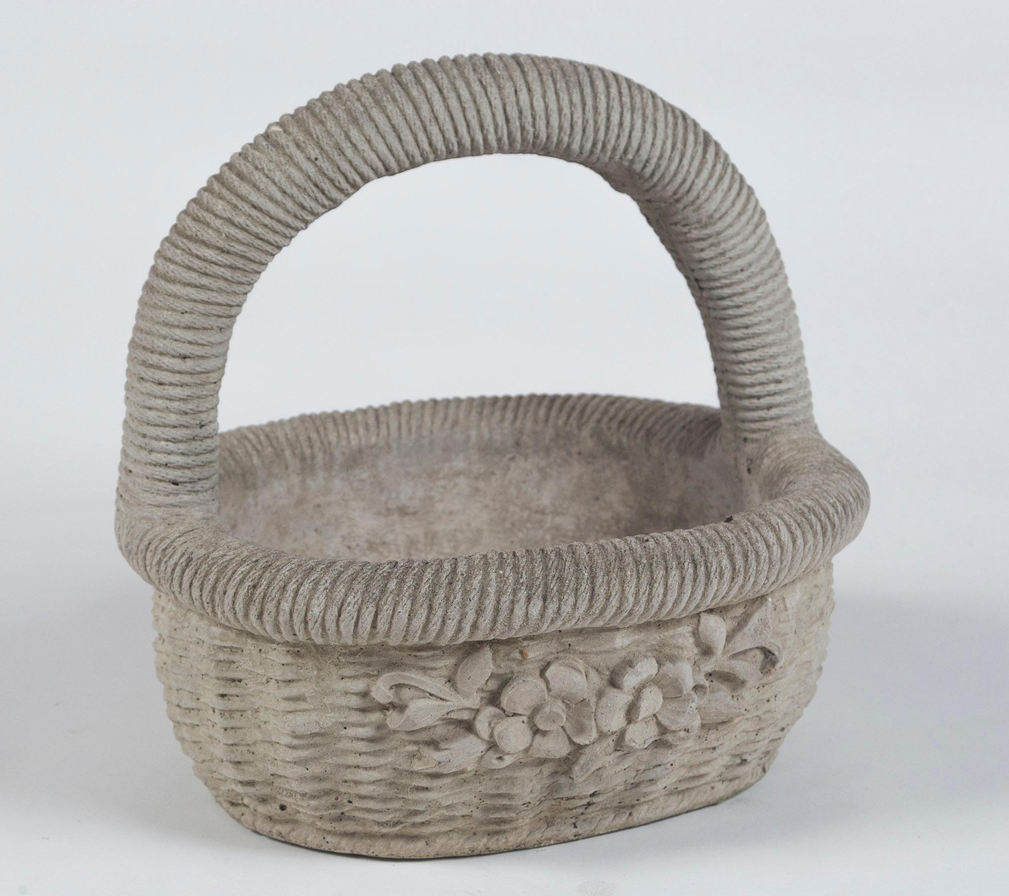 Cast Cement Garden Basket, 20th Century For Sale 5