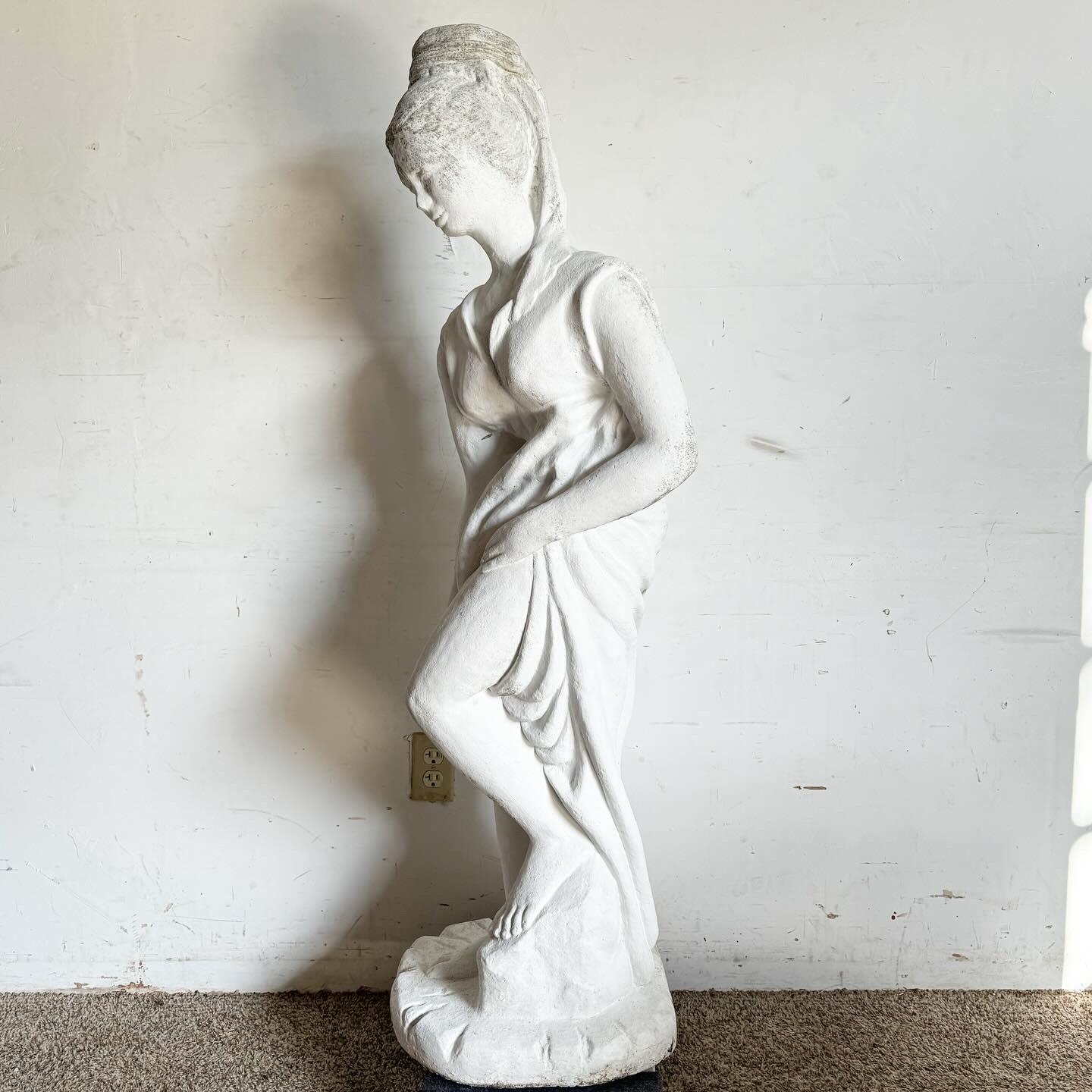 Unknown Cast Cement Garden Statue of Lady in Robe For Sale