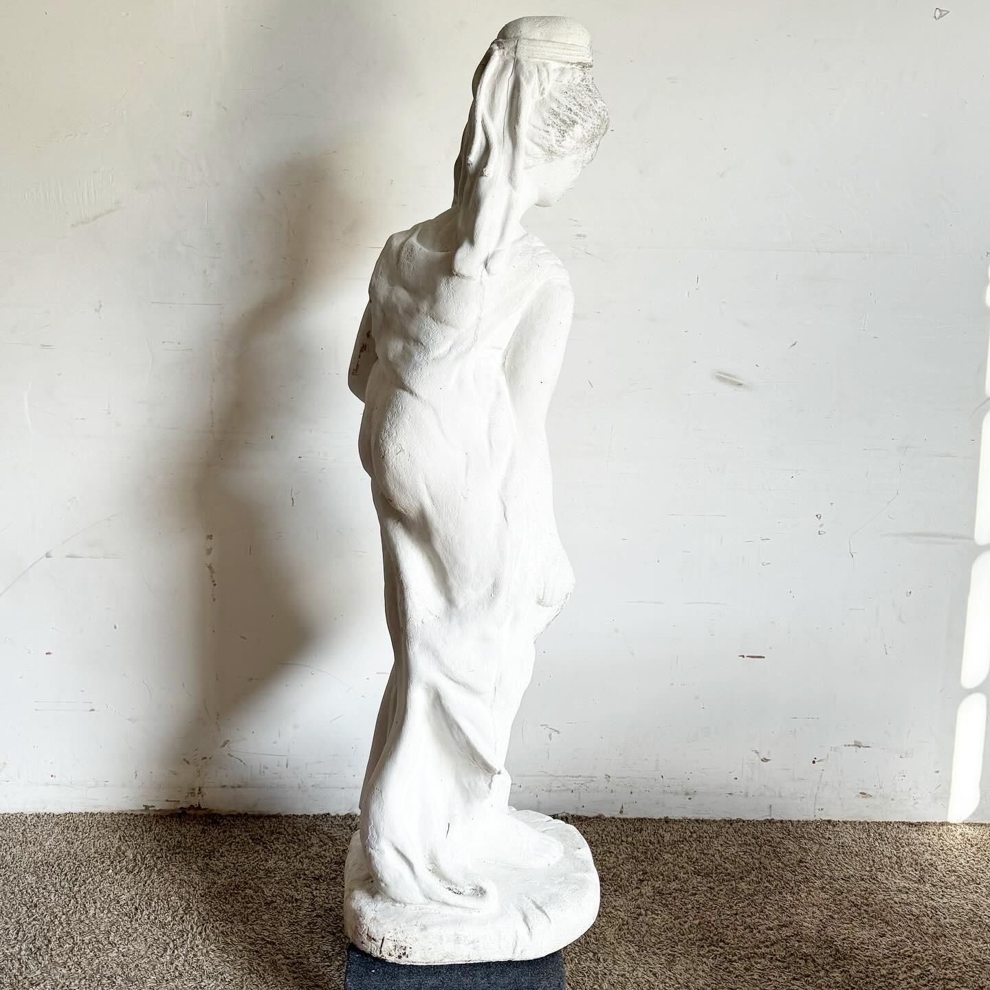 Cast Cement Garden Statue of Lady in Robe For Sale 2