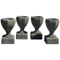 Cast Cement Octagonal Planter/Urn on Pedestal