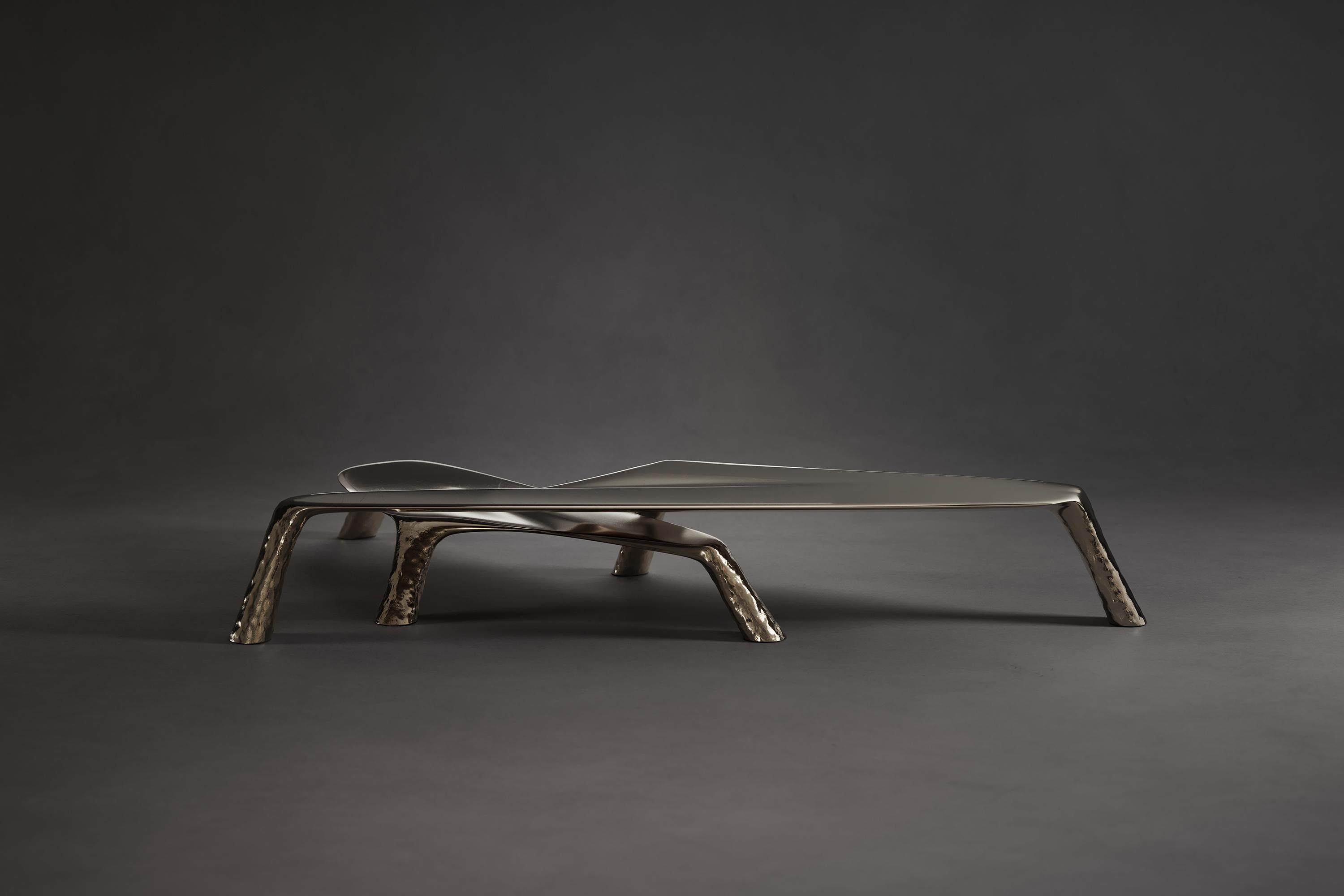 Cast Chaos Large Merging Coffee Table in Cast Brass by Atelier V&F In New Condition For Sale In 1204, CH