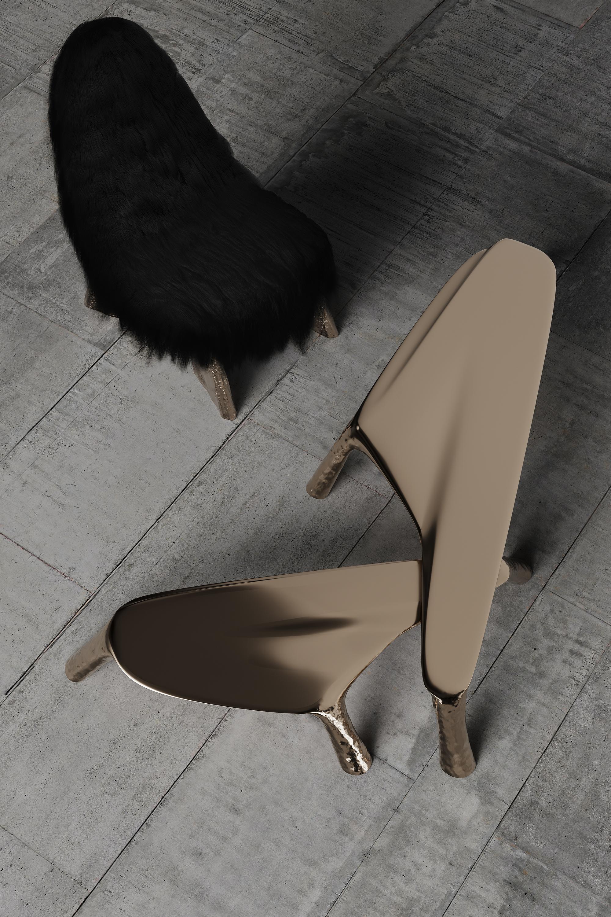 Petite table basse fusionnée Chaos en laiton coulé de l'Atelier V&F Neuf - En vente à 1204, CH