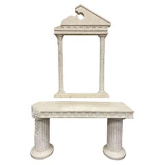 Cast Classical Architectural Stone Effect Console Table & Mirror