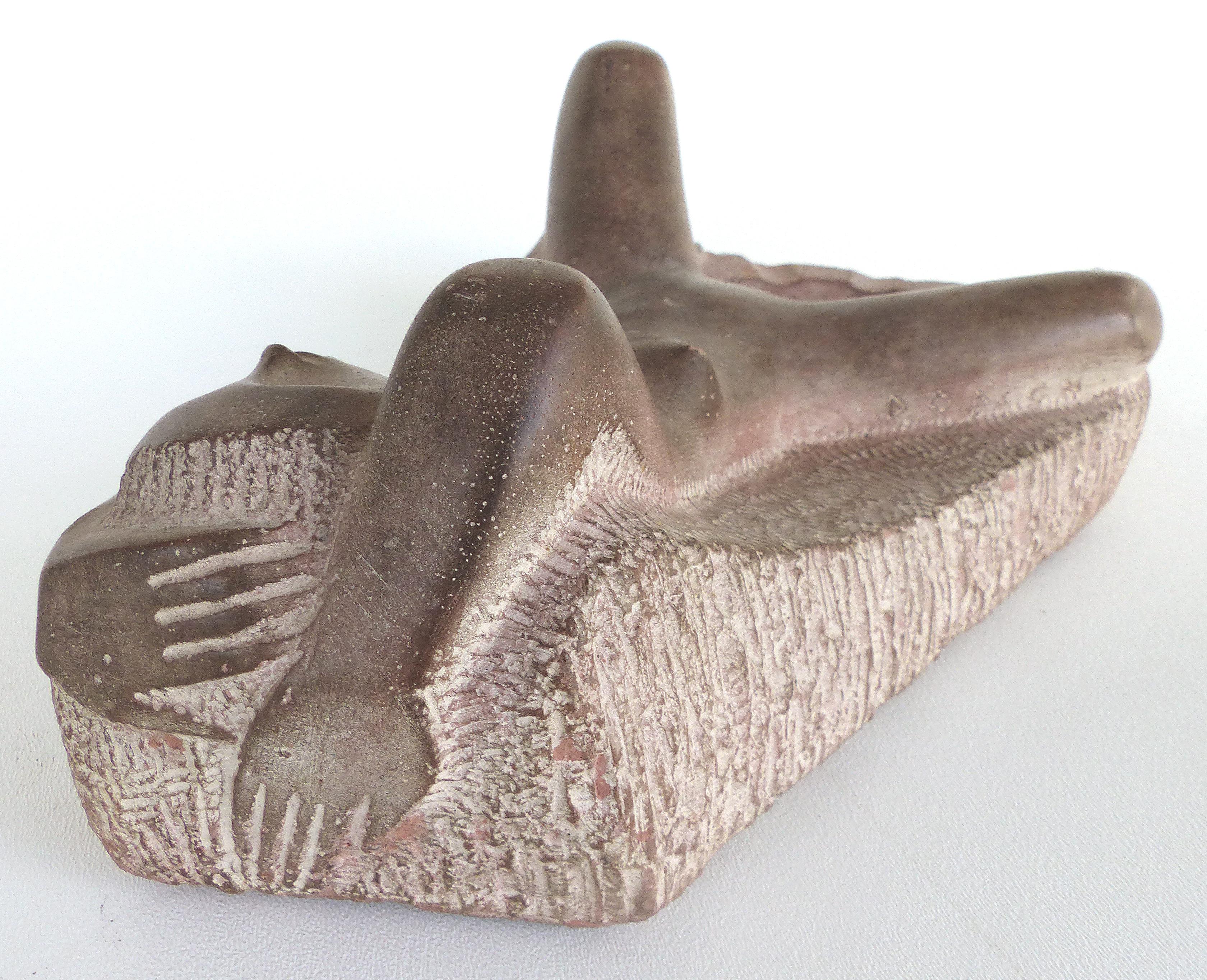 Mid-Century Modern Cast Composition Erotic Sculptural Ashtray of a Reclining Nude by Chuck Dodson