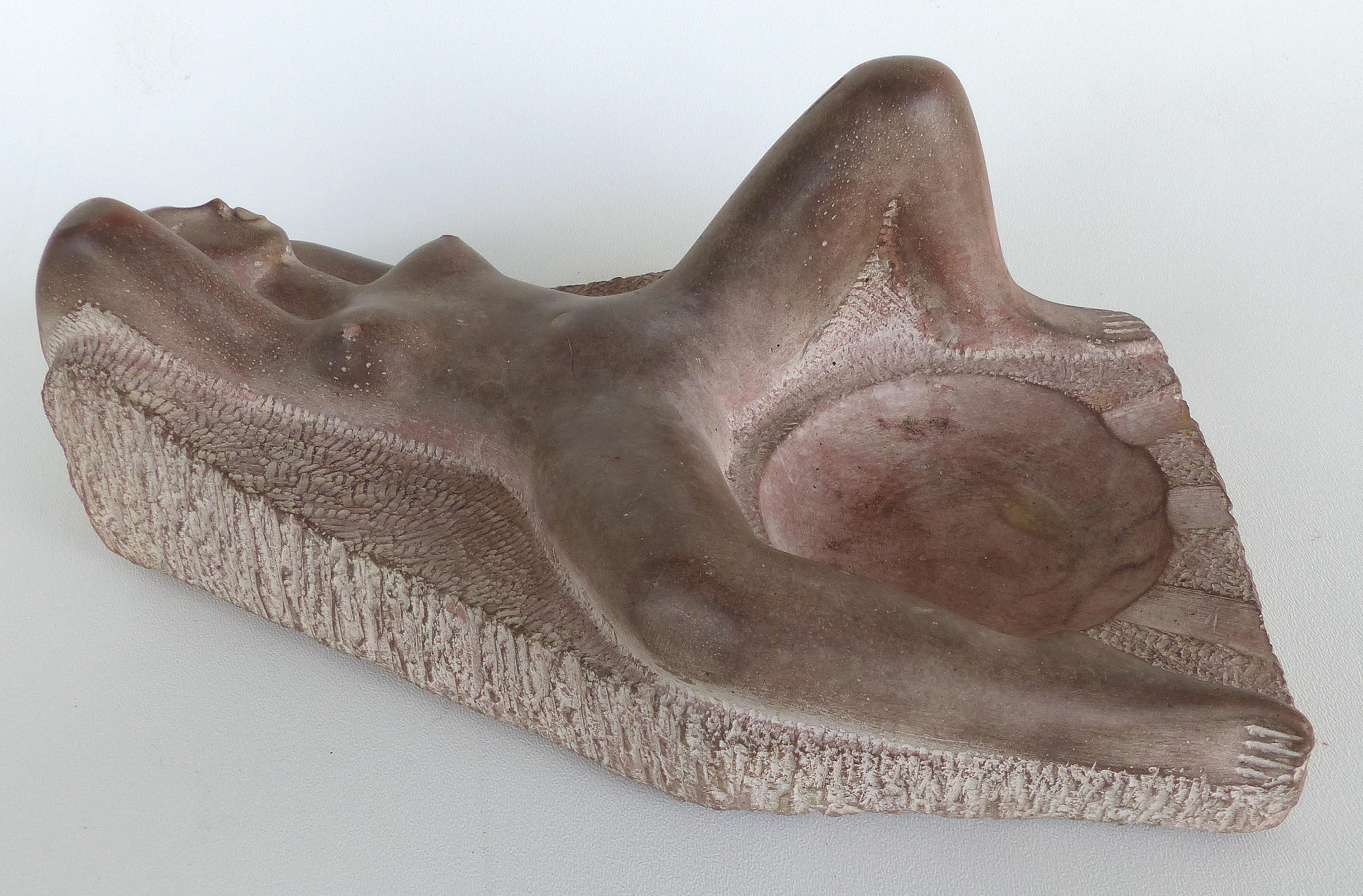 Cast Composition Erotic Sculptural Ashtray of a Reclining Nude by Chuck Dodson In Good Condition In Miami, FL