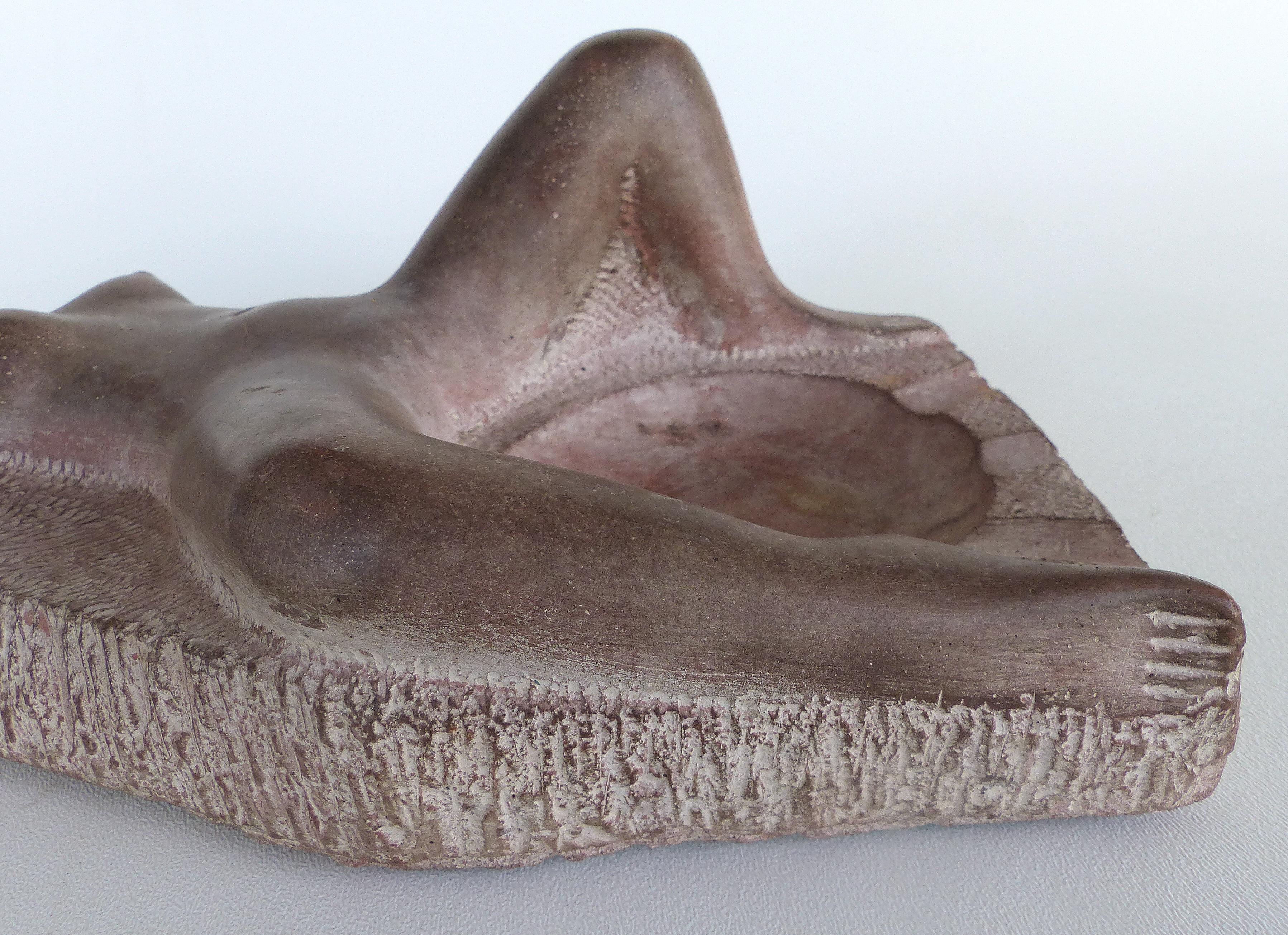 Late 20th Century Cast Composition Erotic Sculptural Ashtray of a Reclining Nude by Chuck Dodson