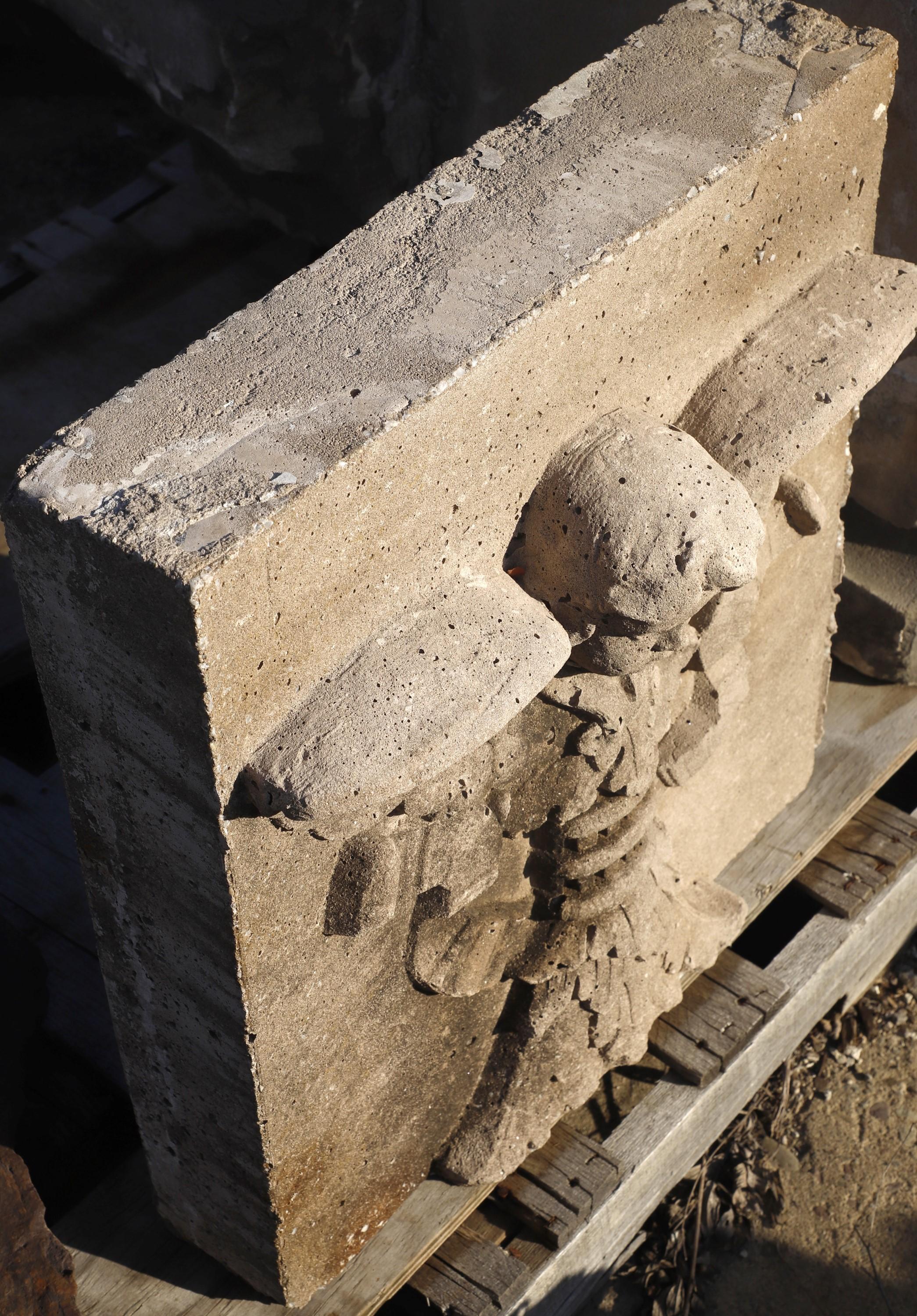 American Cast Concrete Angel 22 in. Square Stone Relief Block