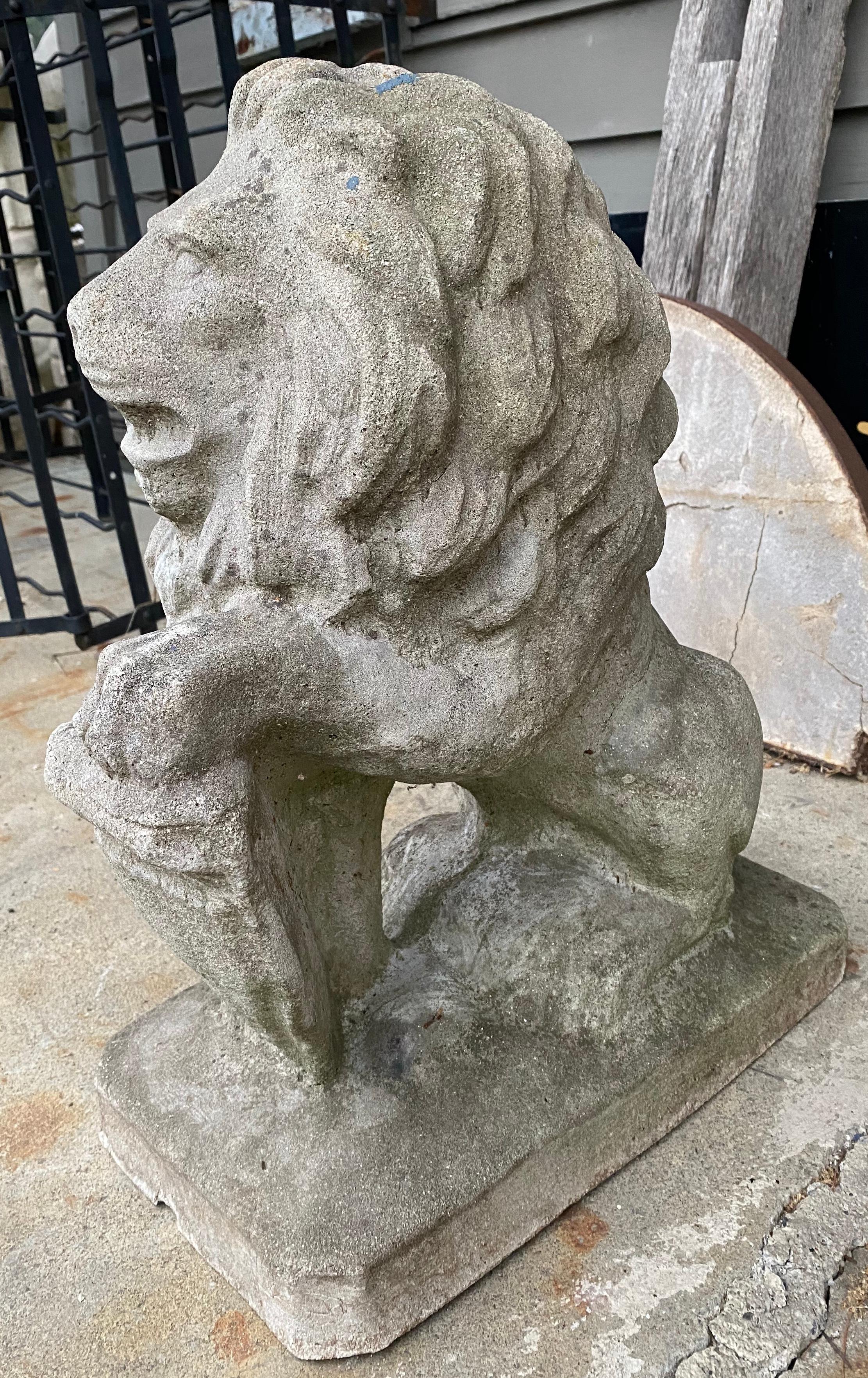 American Cast Concrete Lion Statue