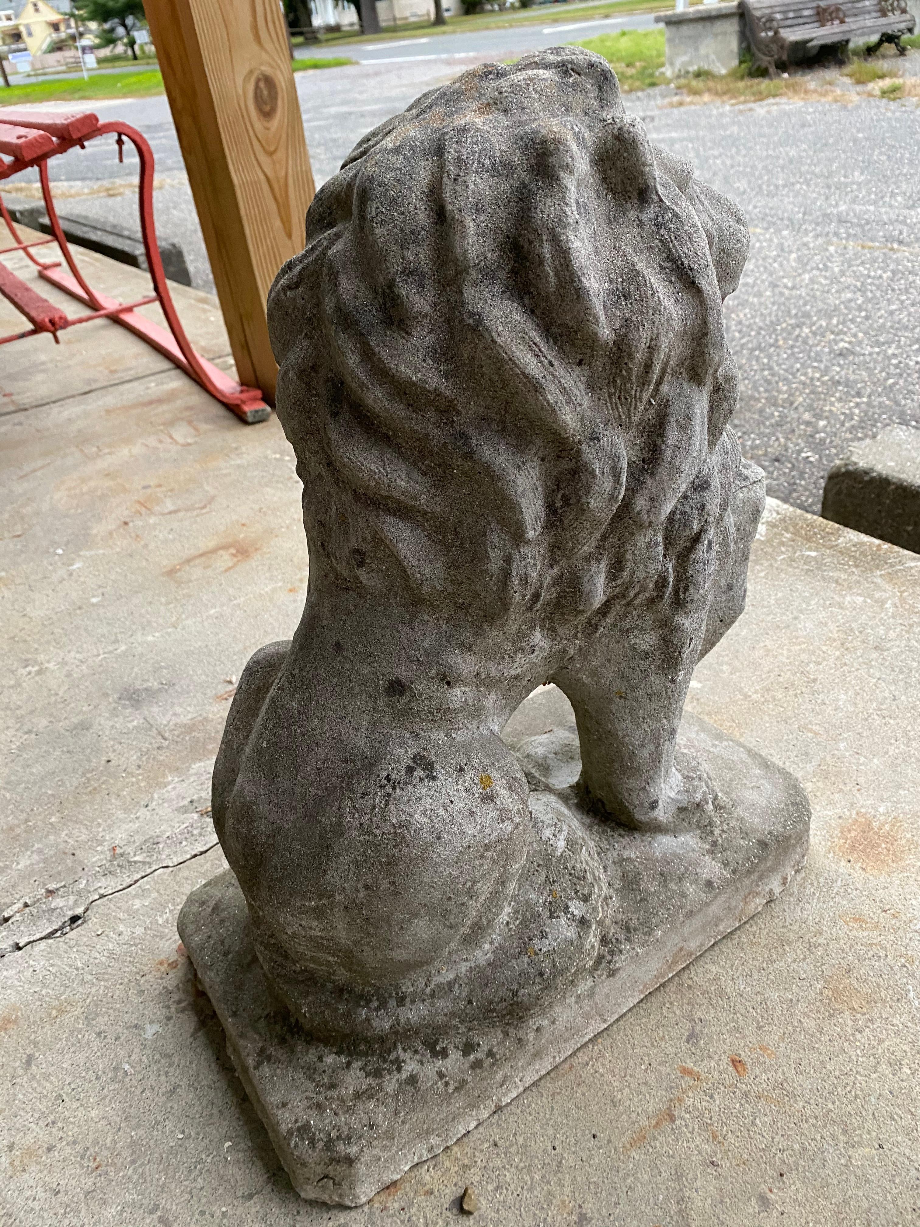 20th Century Cast Concrete Lion Statue