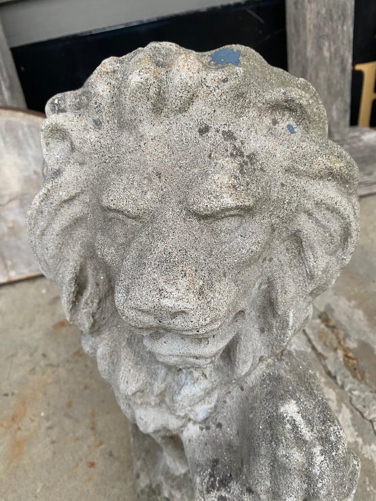 Cast Concrete Lion Statue at 1stDibs