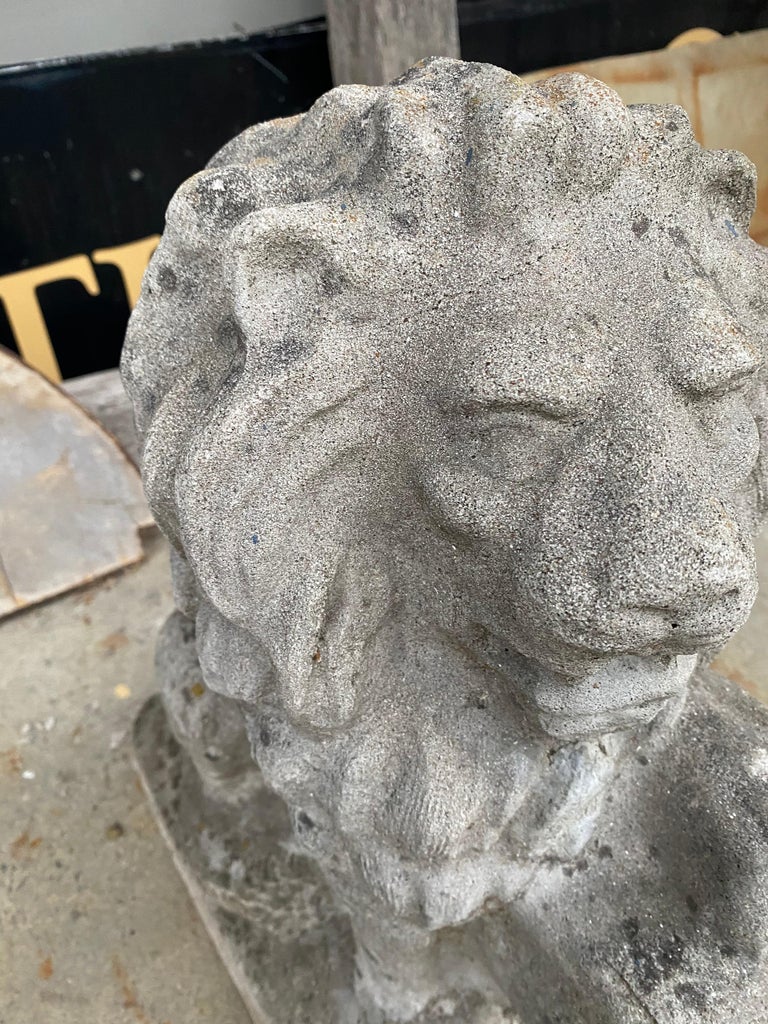 Cast Concrete Lion Statue at 1stDibs
