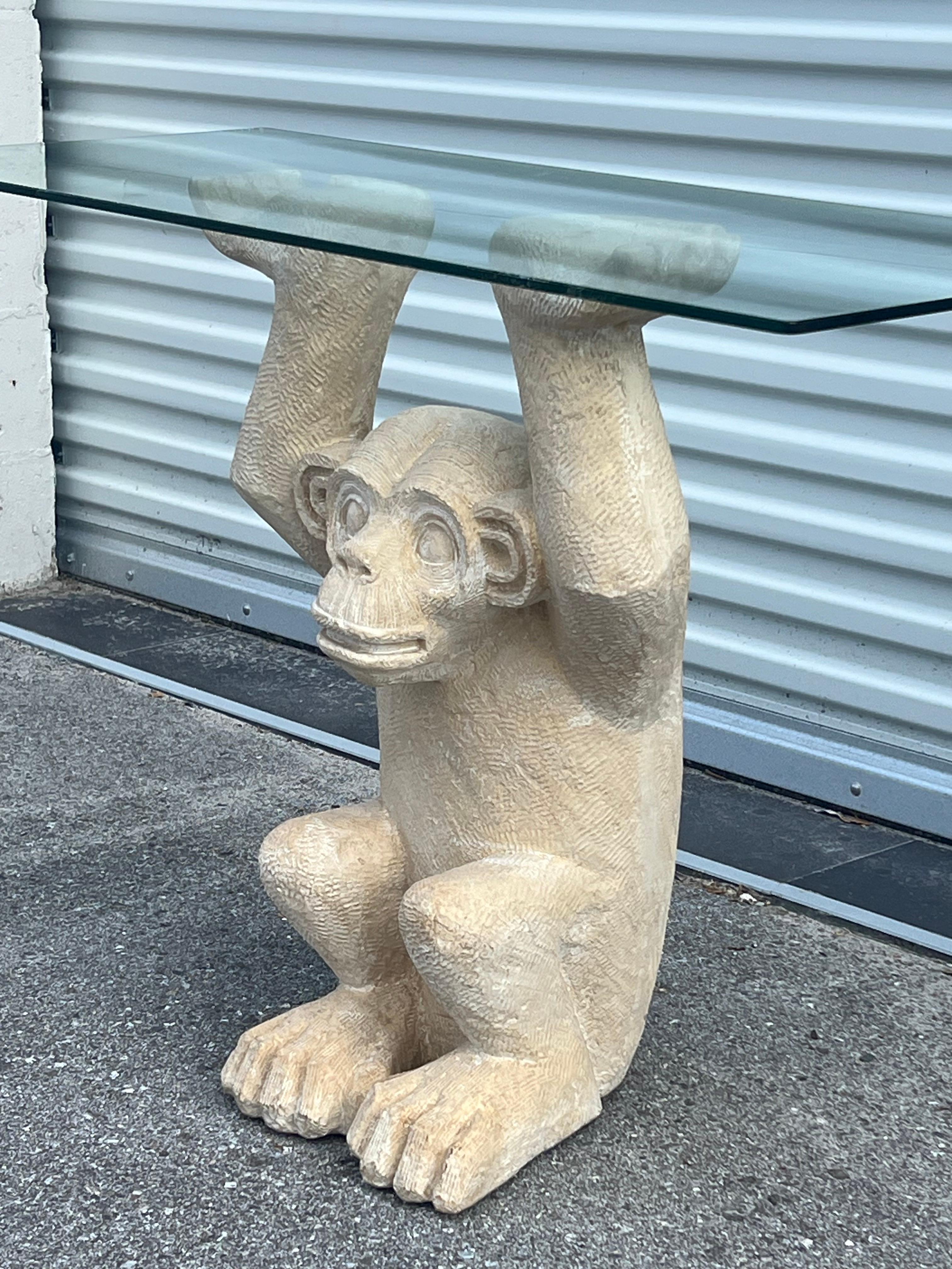 glass top monkey table