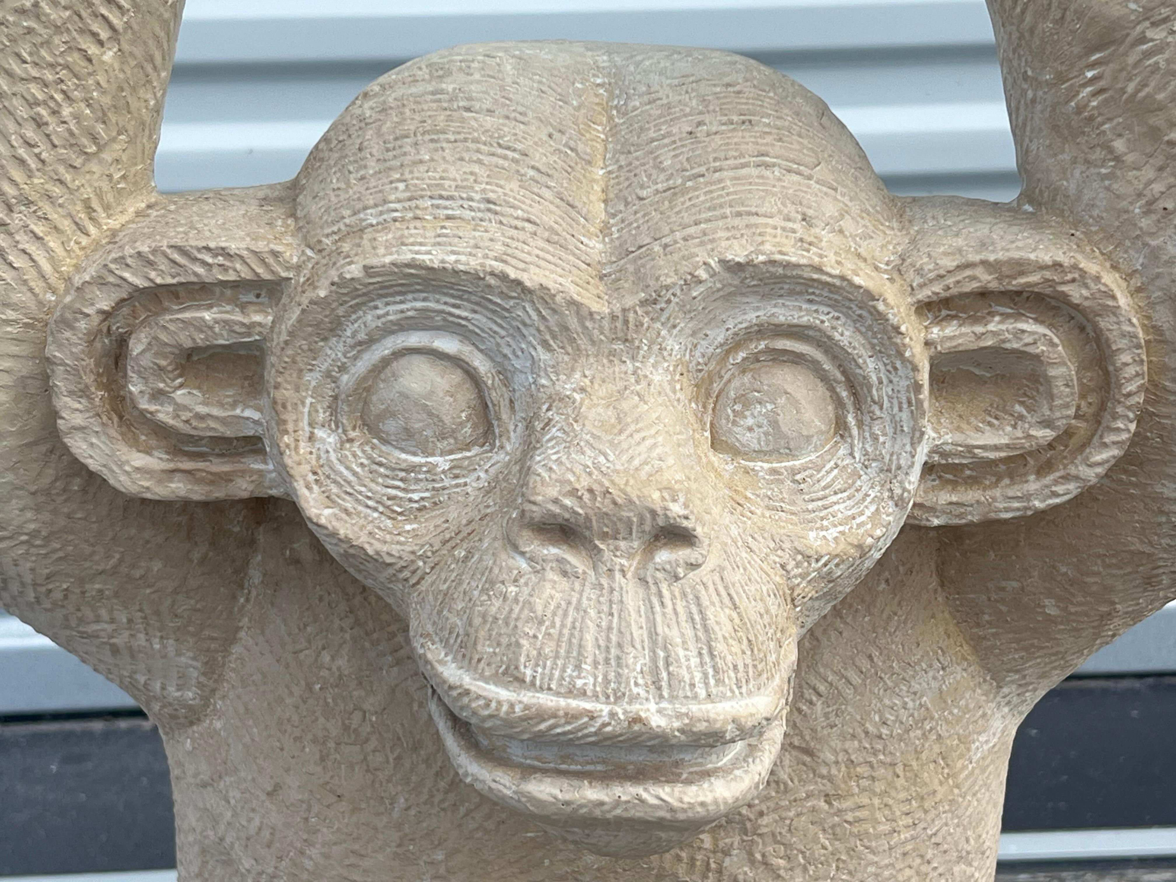 American Cast Concrete Monkey Console Table Ca' 1970's For Sale