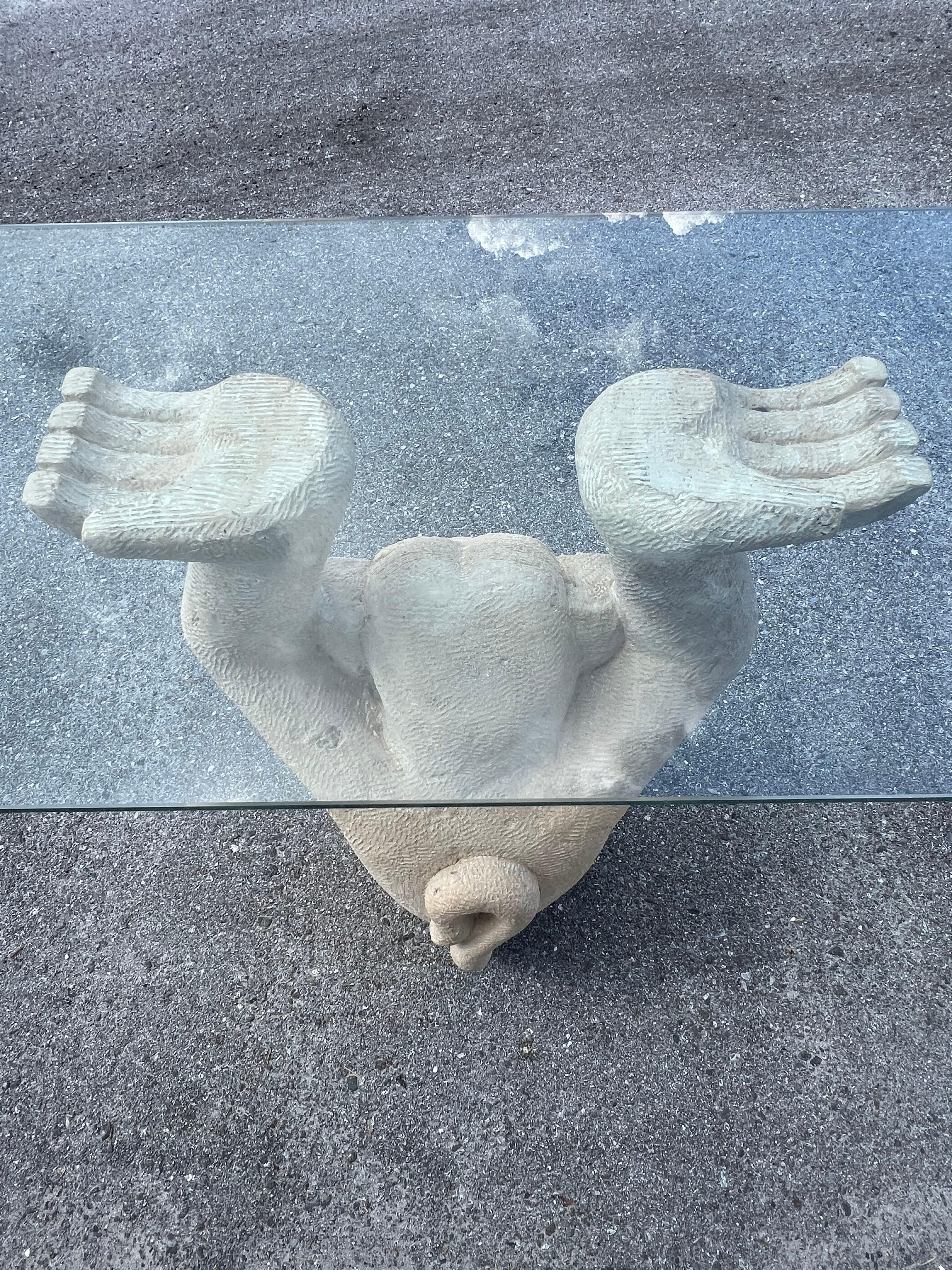 Late 20th Century Cast Concrete Monkey Console Table Ca' 1970's For Sale