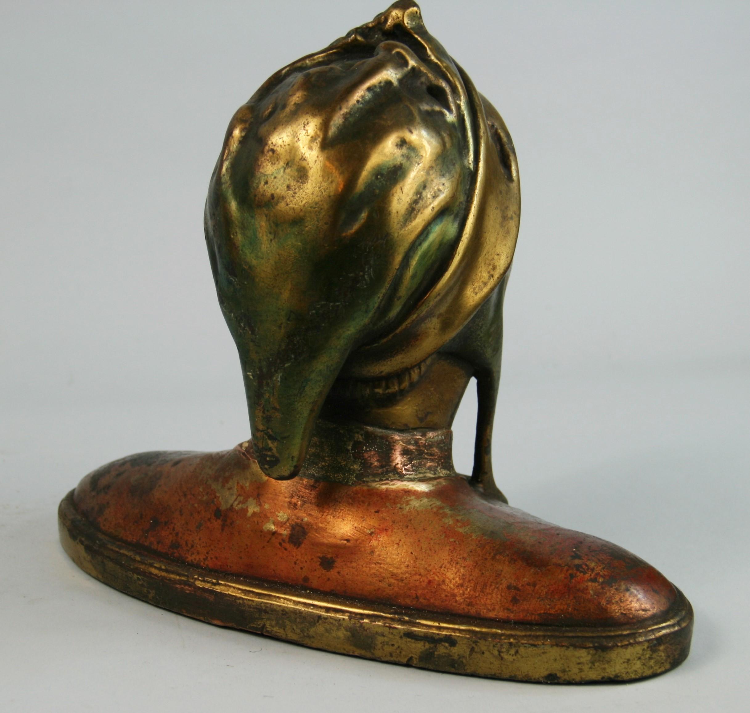Antique Cast Copper Bust/Sculpture of Dantes  1940 2