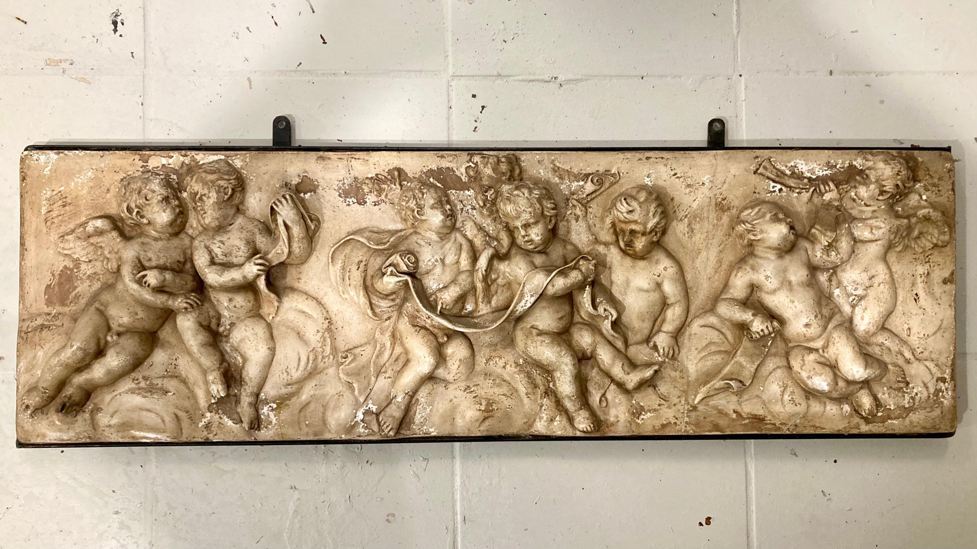 Beautiful cast frieze cherubs in original finish. Add some architectural decor to your interiors and walls.