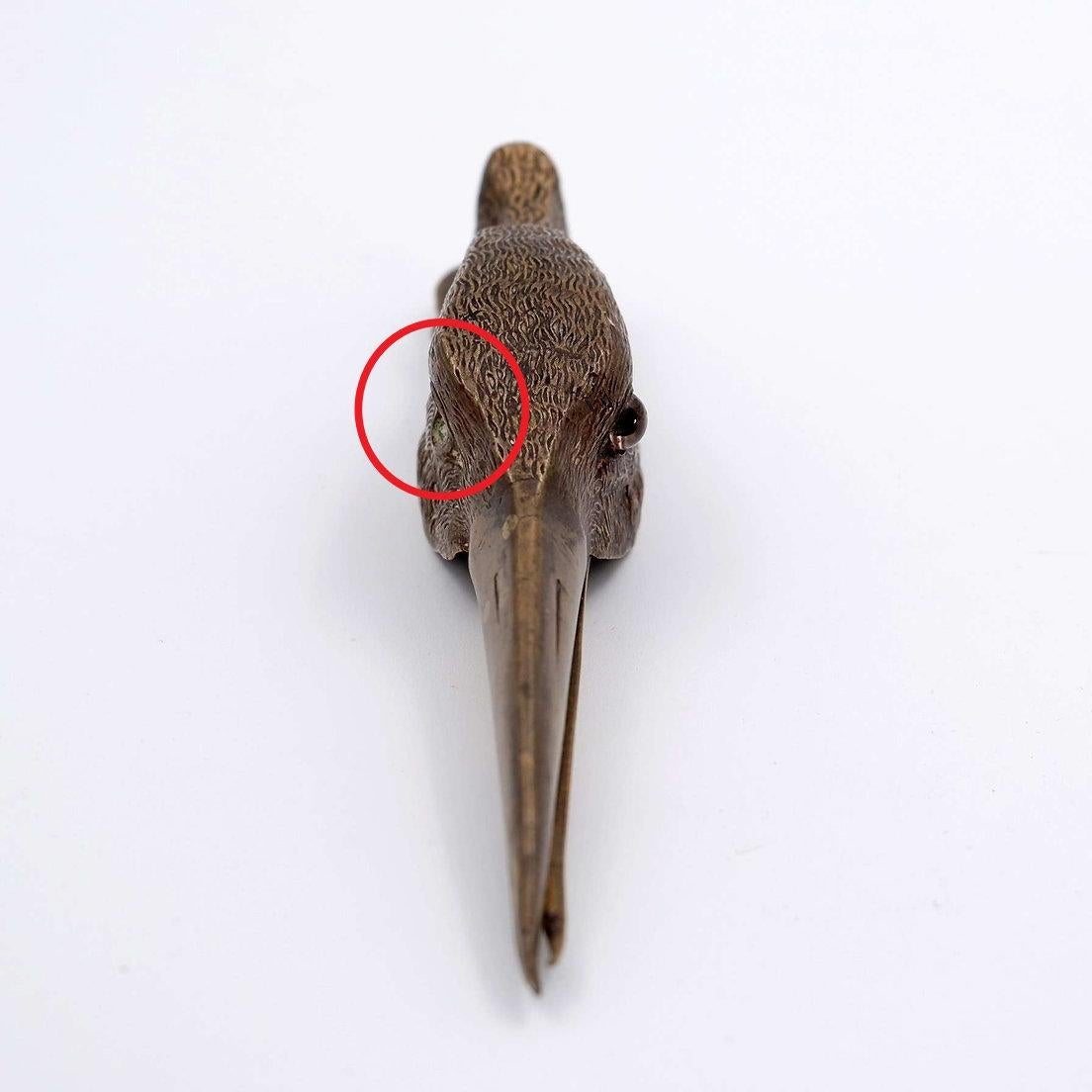 20th Century Cast gilt brass paper clip in the form of a snipe - Circa 1900 For Sale