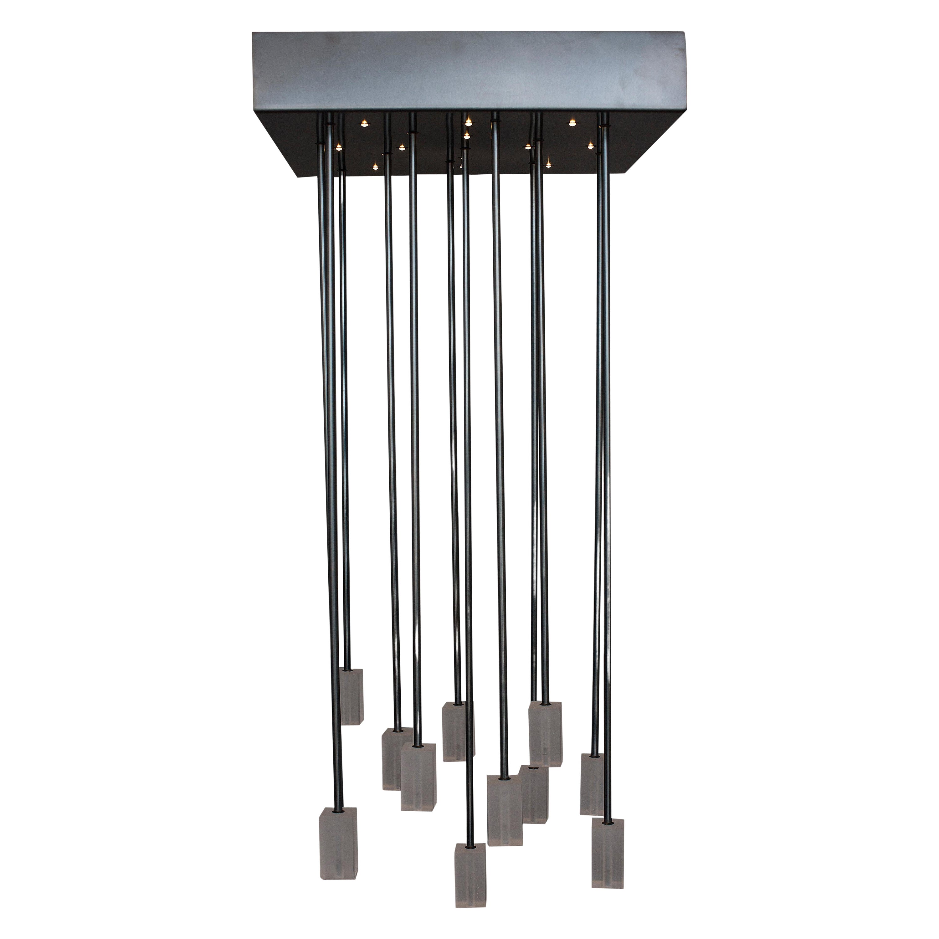 Lampadario da esterno in vetro fuso