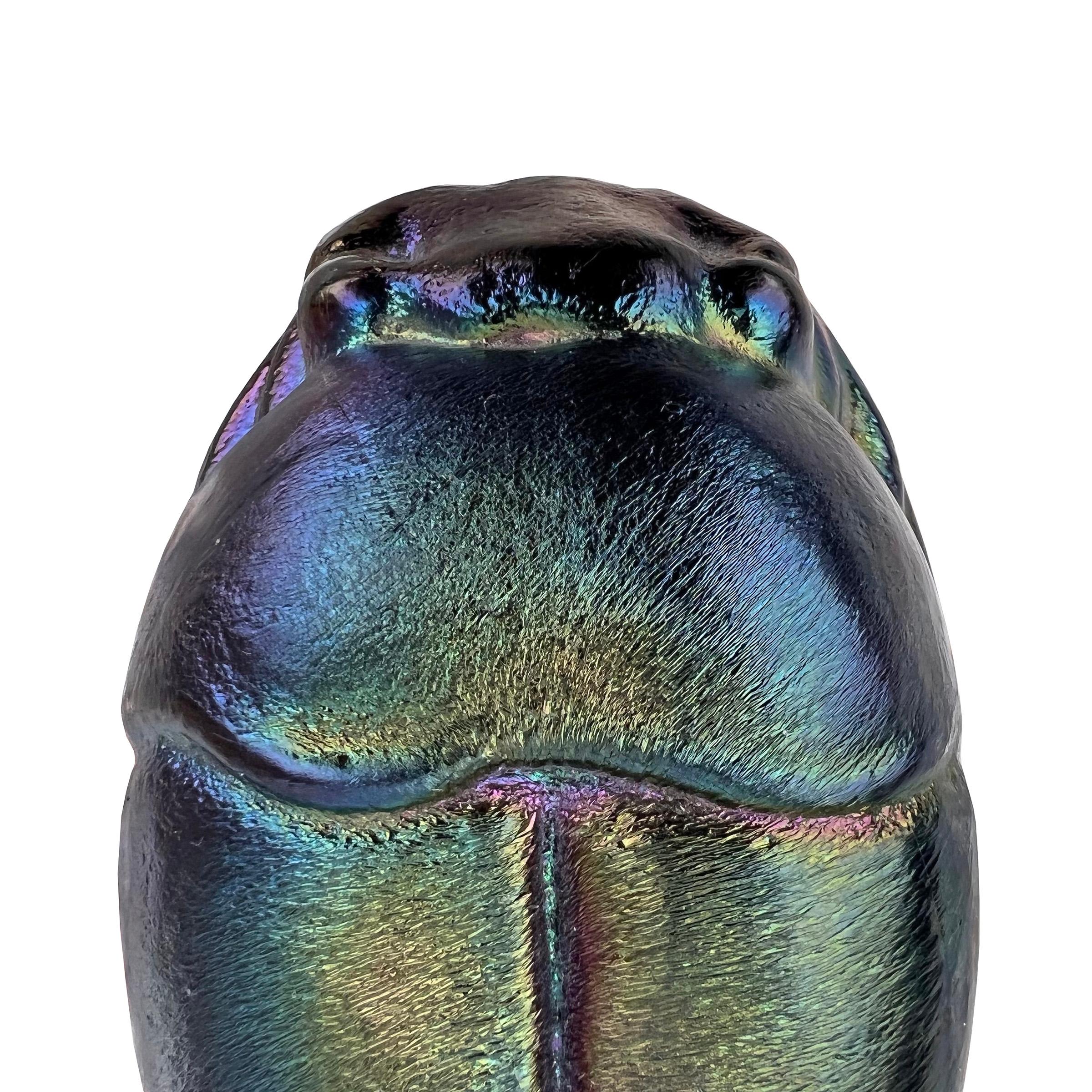 Cast Glass Scarab Beetle In Good Condition In Chicago, IL