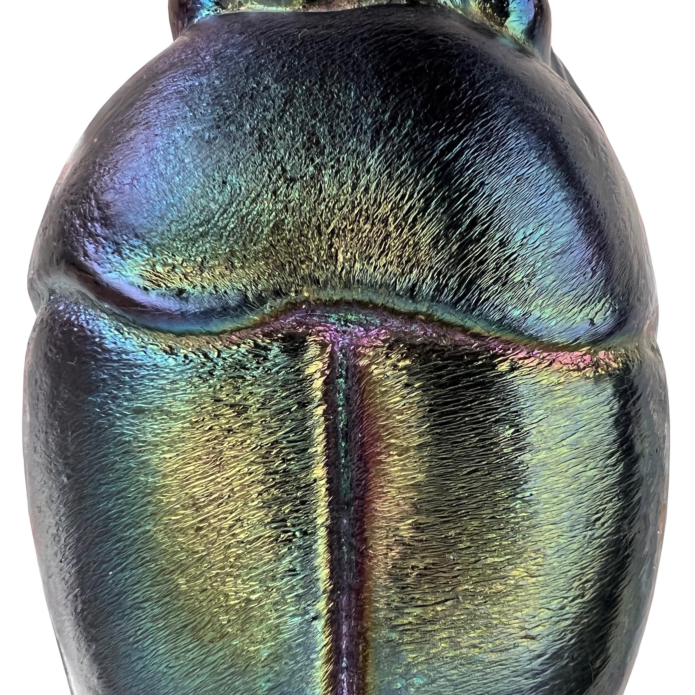 20th Century Cast Glass Scarab Beetle