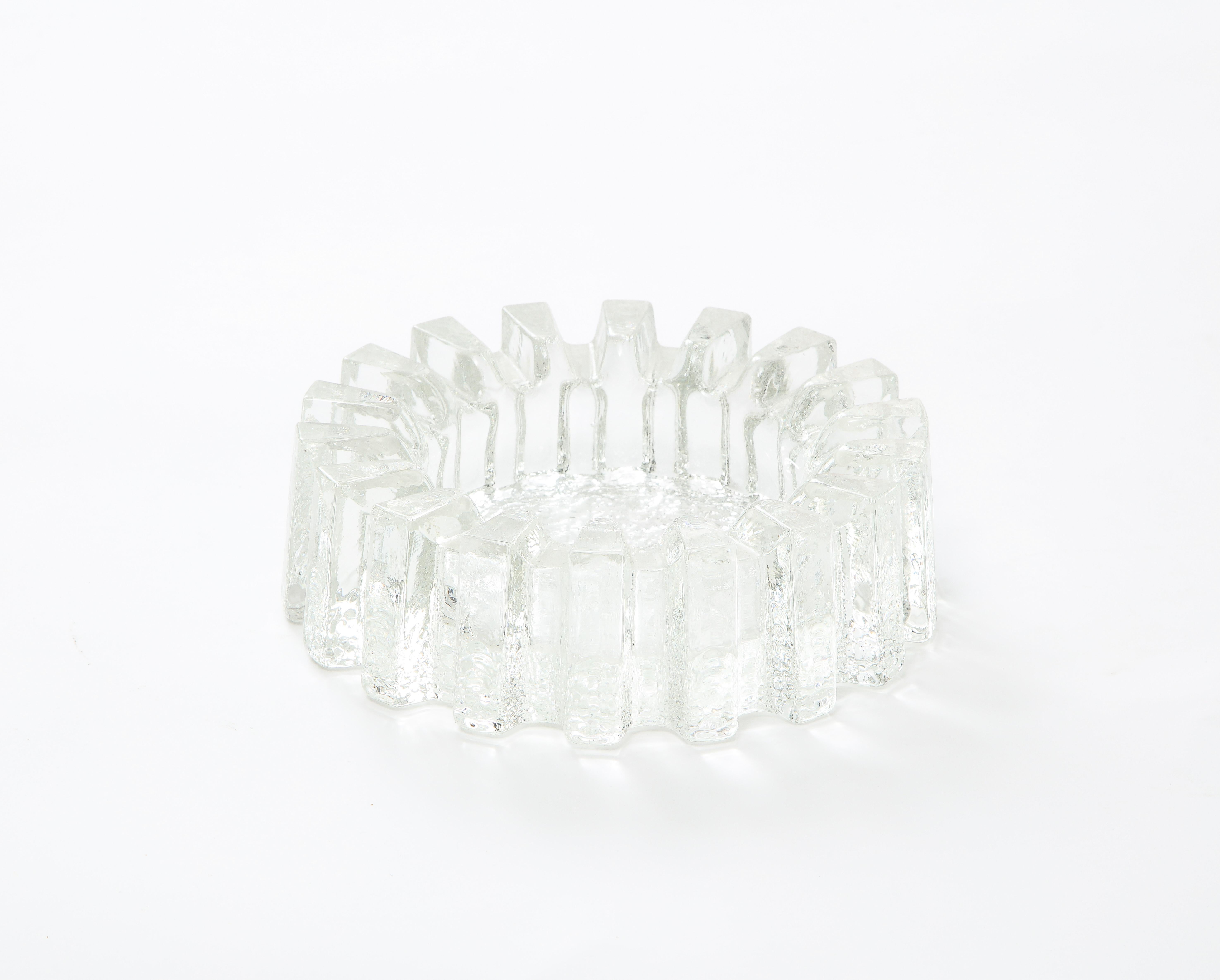 Mid-Century Modern Cast Glass Vide-Poche Dish, Sweden 1960's For Sale