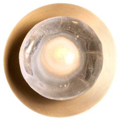 Cast Glass With Patinated Brass Wall Sconce, Iris White by Garnier&Linker
