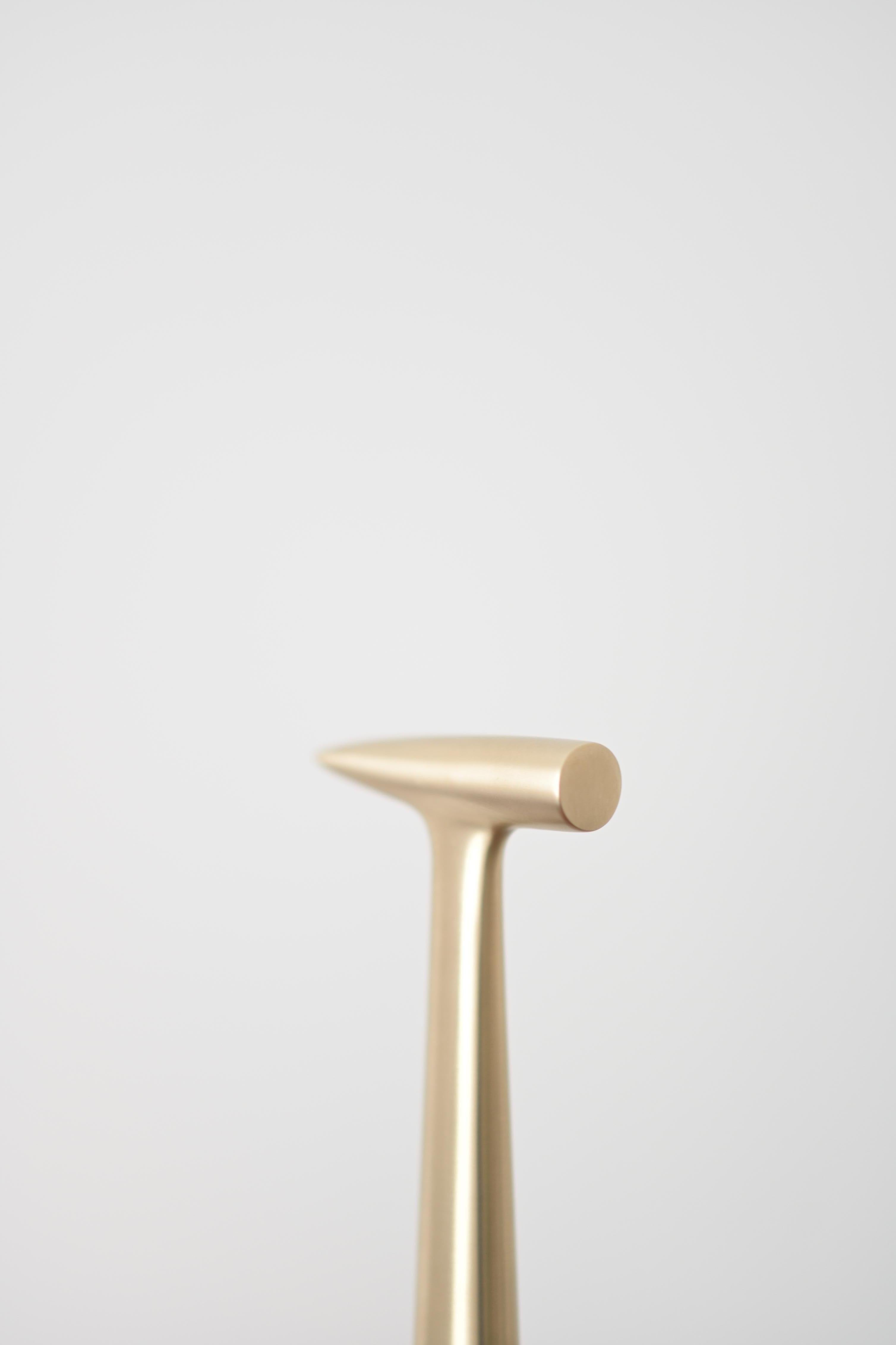 Organic Modern Cast Hammer in Satin Brass Handcrafted in Portugal by Origin Made For Sale