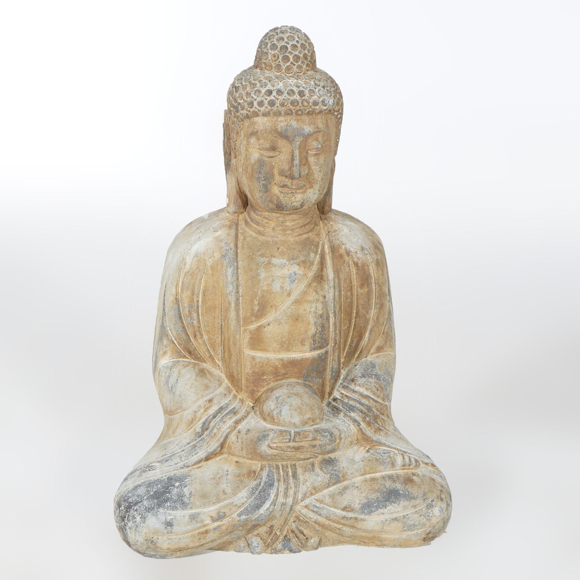 A cast hard stone garden statue of Buddha, 21st century

Measures - 24