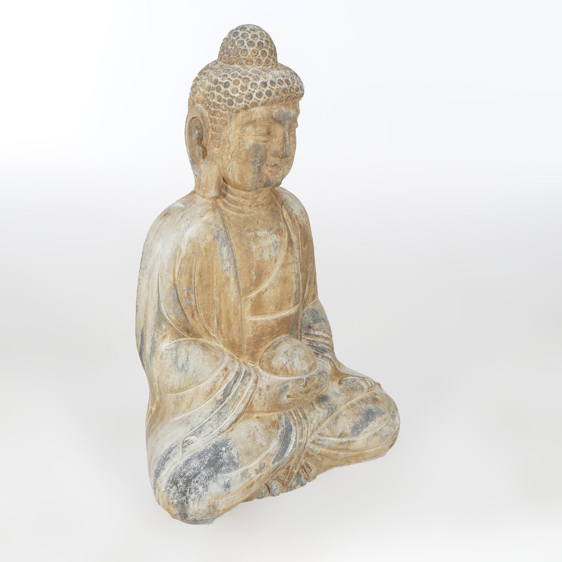 Cast Hard Stone Buddha Garden Statue 3