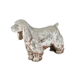 Cast Hard Stone Garden Statue of Dog, Cocker Spaniel, 20th Century