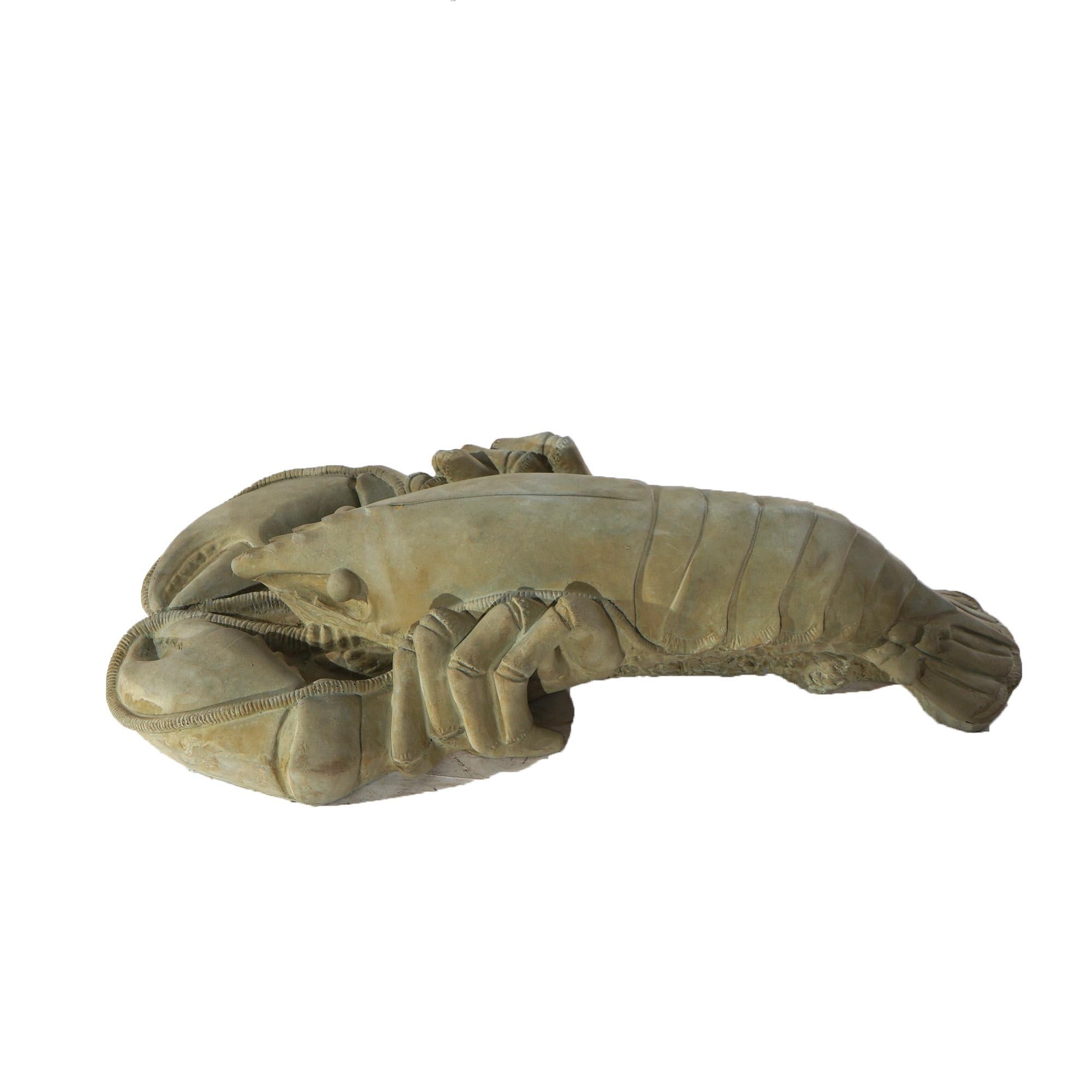 Cast Stone Cast Hard Stone Rock Lobster Garden Statue For Sale