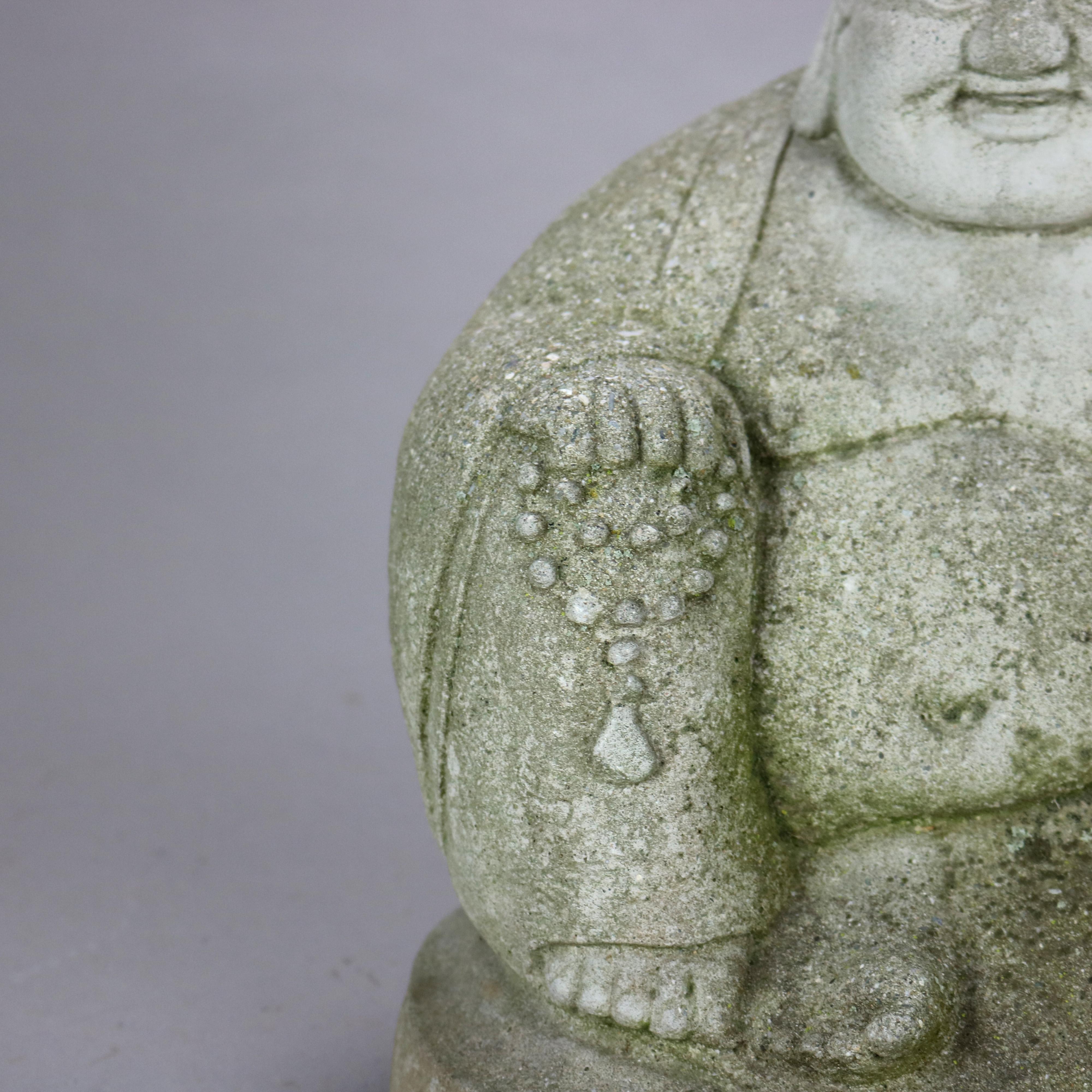 Cast Hardstone Cherubic Buddha 20thC In Good Condition For Sale In Big Flats, NY