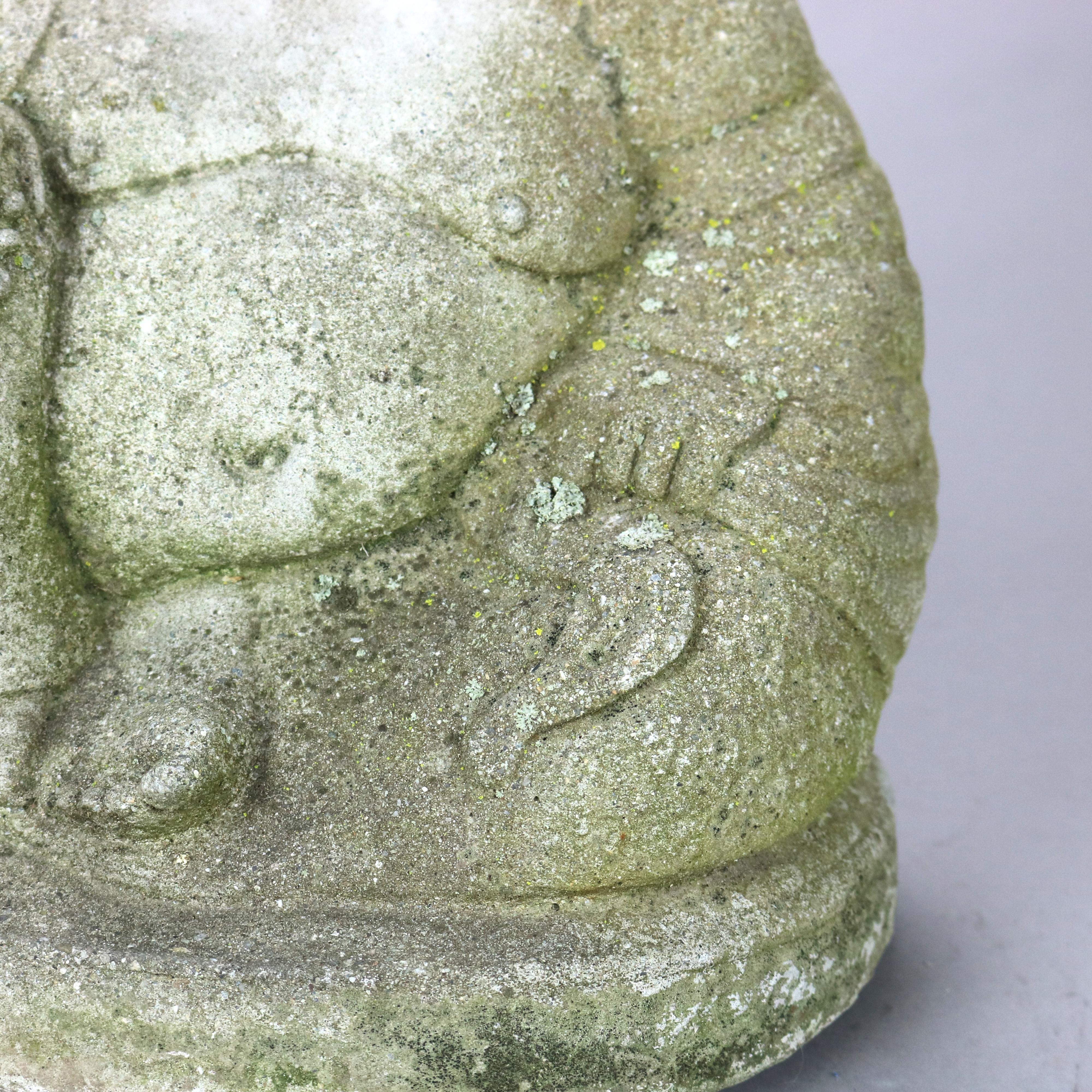 20th Century Cast Hardstone Cherubic Buddha 20thC For Sale