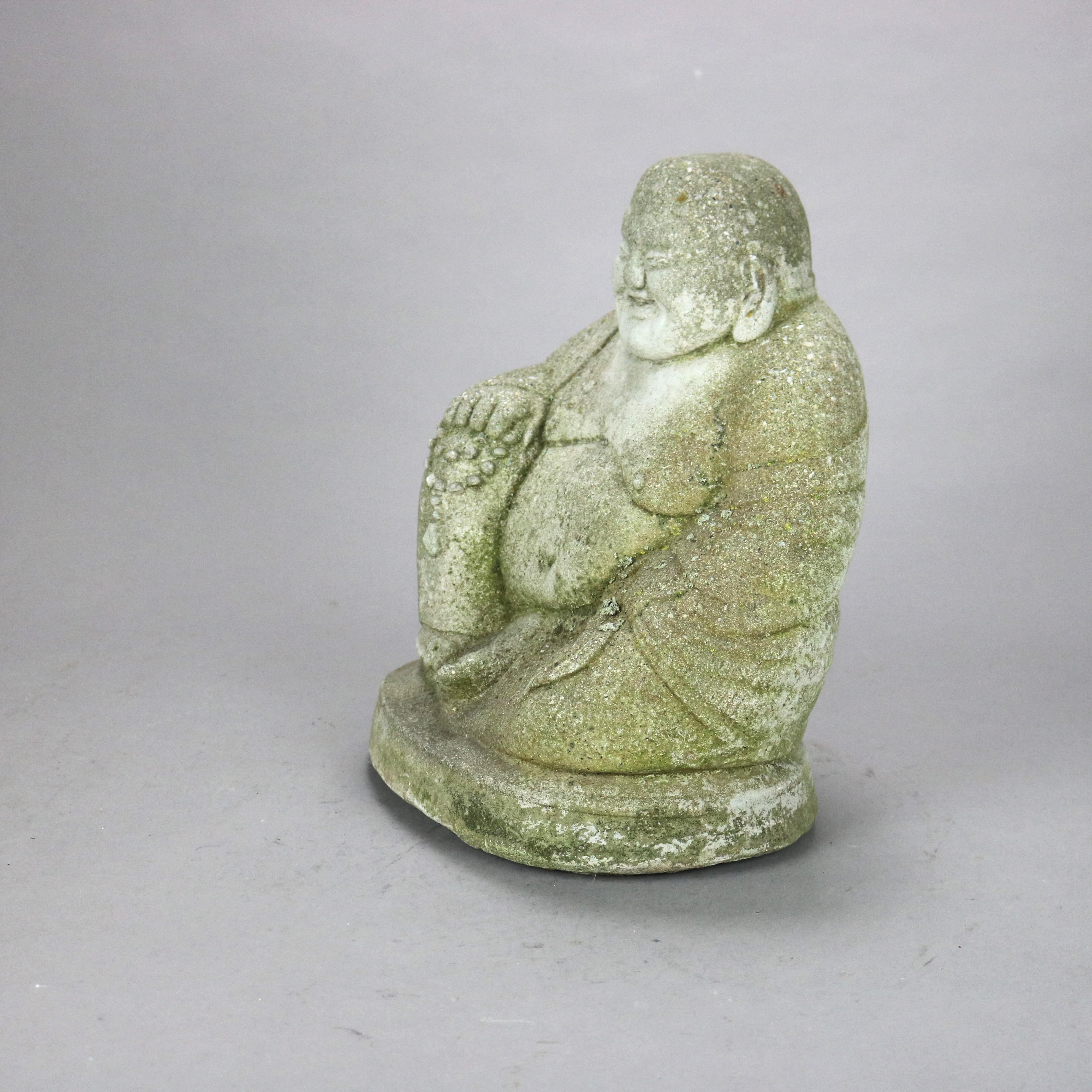 Cast Stone Cast Hardstone Cherubic Buddha 20thC For Sale