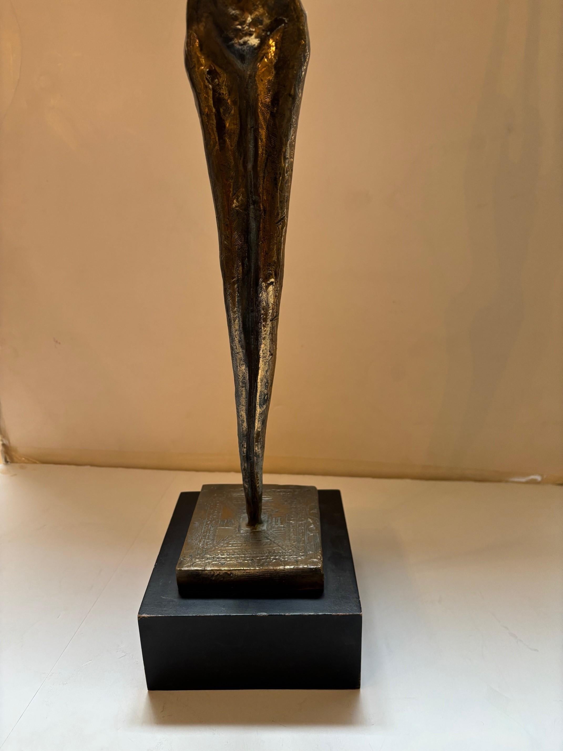 Escultura de Bronce Diosa Etérea Fundida en Silicio por Virgil Villers Tallado en venta
