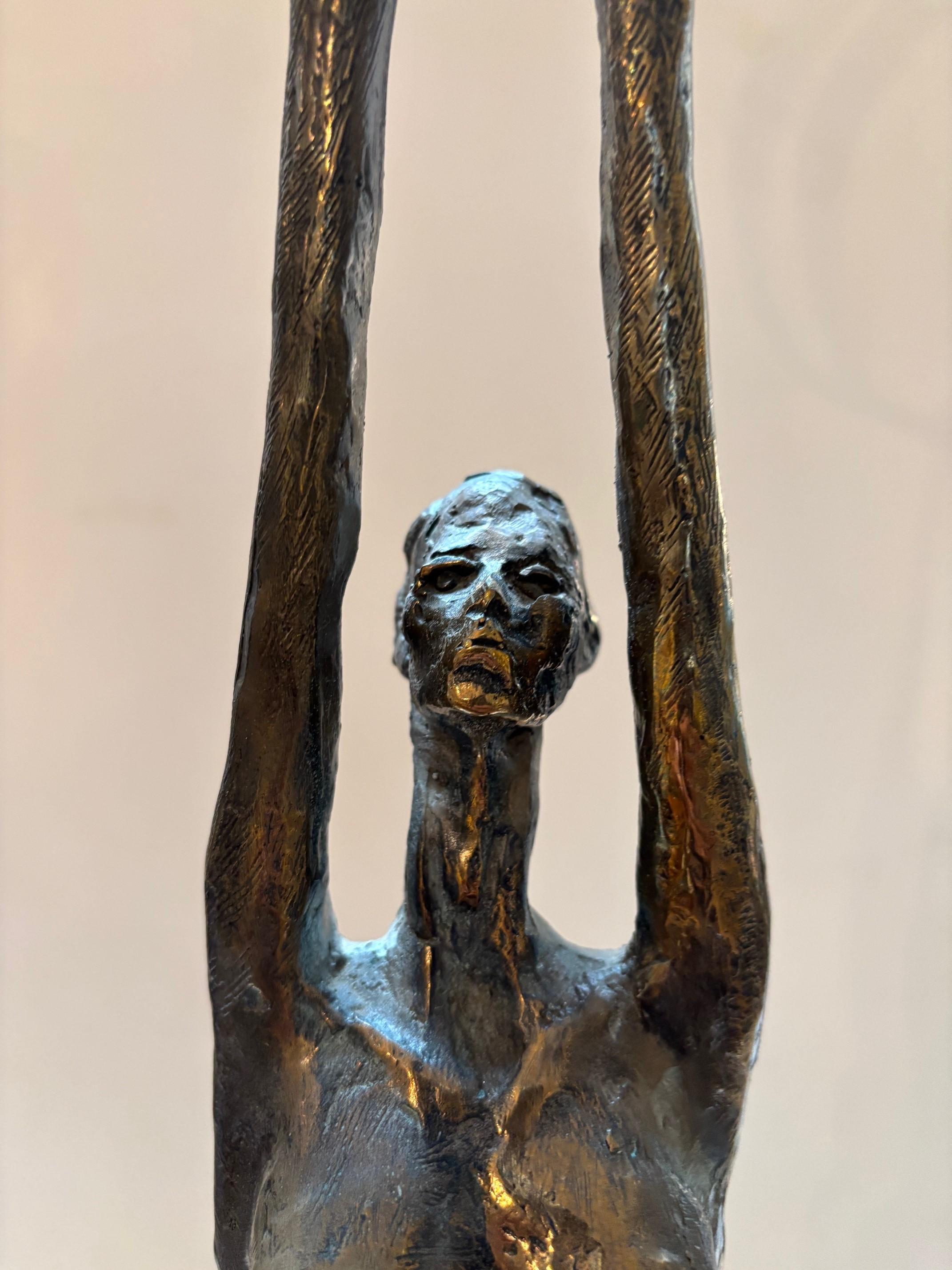 Escultura de Bronce Diosa Etérea Fundida en Silicio por Virgil Villers Metal en venta