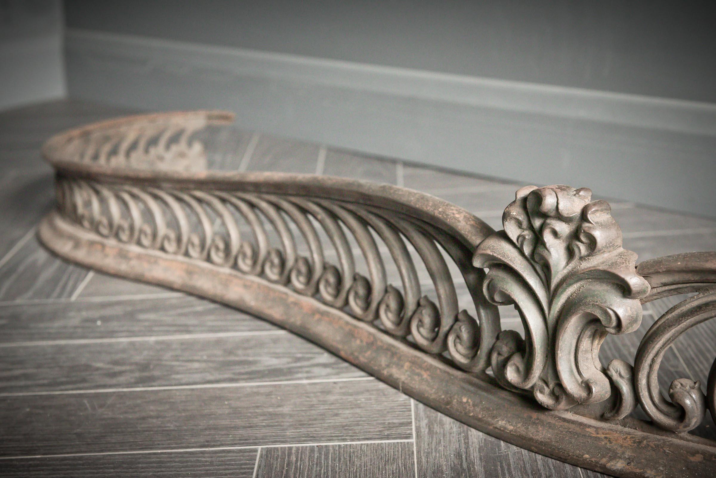 20th Century Cast Iron 1920s Oceanic Wave Fender For Sale