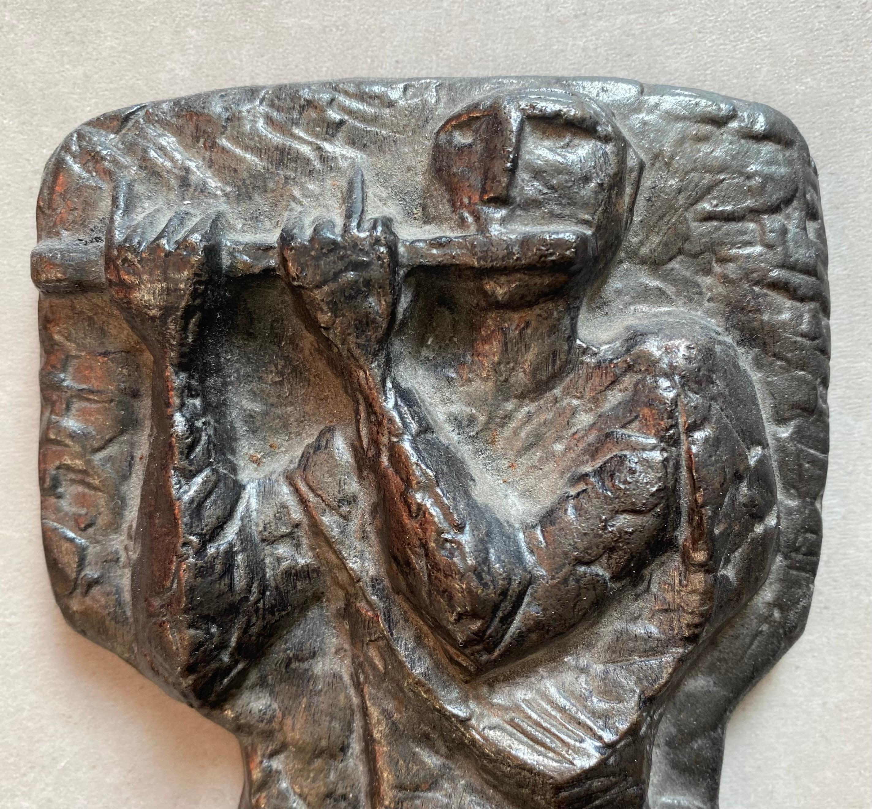 Abstract, Brutalist, Cast Iron Wall Art , Male Figure with Flute by Cor Dam, The Netherlands, Delft, 1965. Stunning piece which is signed and dated.
 
About: Cor Dam (Delft, 1935 –  2019).
Cor Dam trained at the Royal Academy of Art in The Hague and