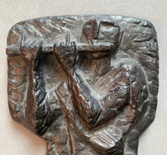 Cast Iron Abstract Sculpture, Wall Art, Plaque,  By Dutch Artist Cor Dam.