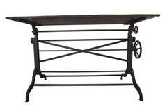 Cast Iron Adjustable Drafting Table, circa 1900