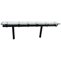 Cast Iron and Glass Italian Console Table