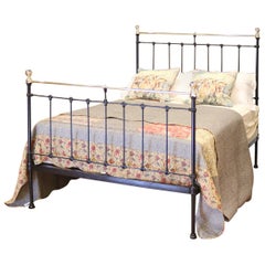 Antique Cast Iron and Brass Bed in Black, MD84