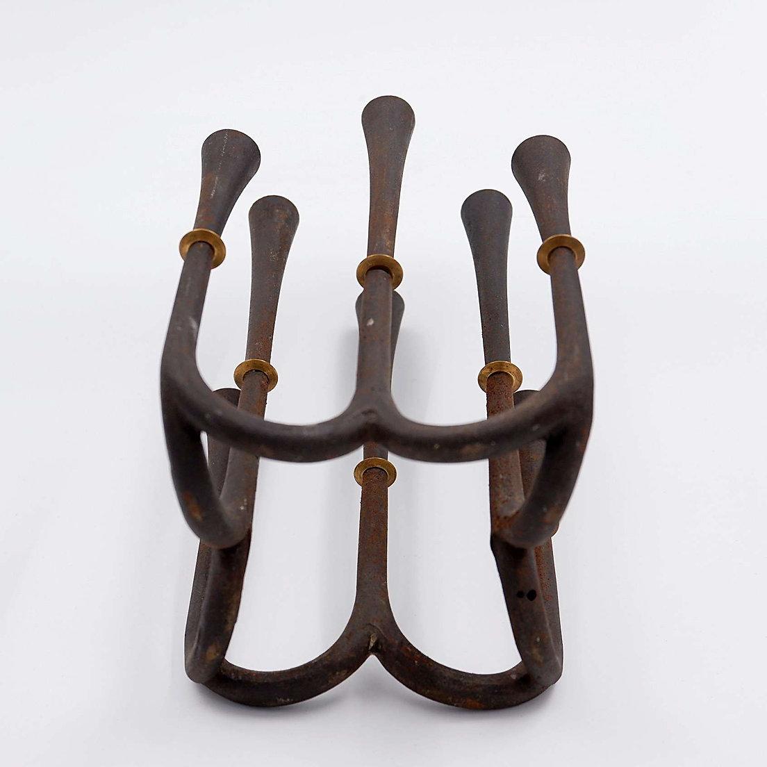 Danese Portacandele in ghisa e ottone di Jens Quistgaard per Dansk Designs, anni '60 in vendita