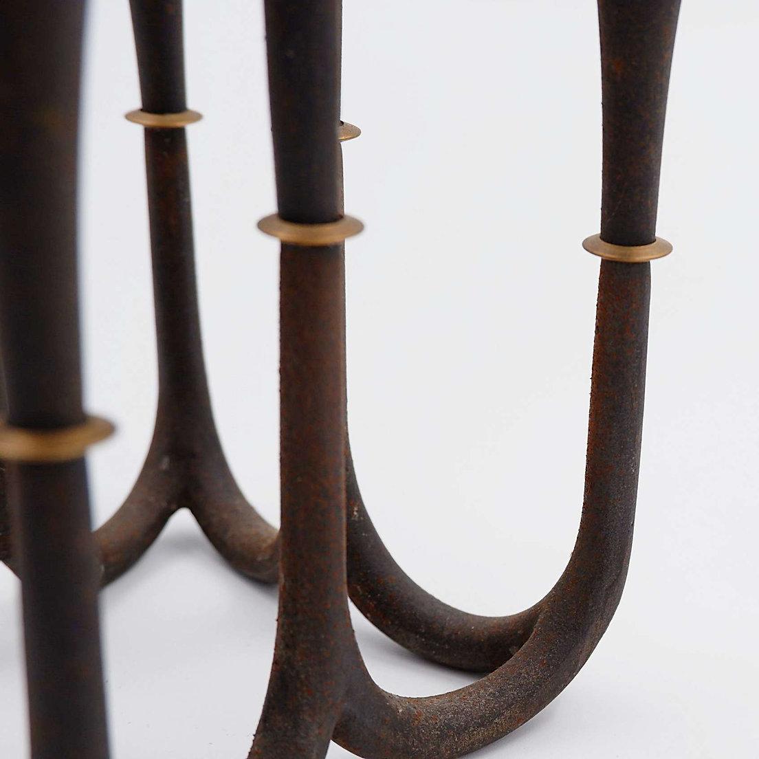 Portacandele in ghisa e ottone di Jens Quistgaard per Dansk Designs, anni '60 In condizioni buone in vendita a Linkebeek, BE