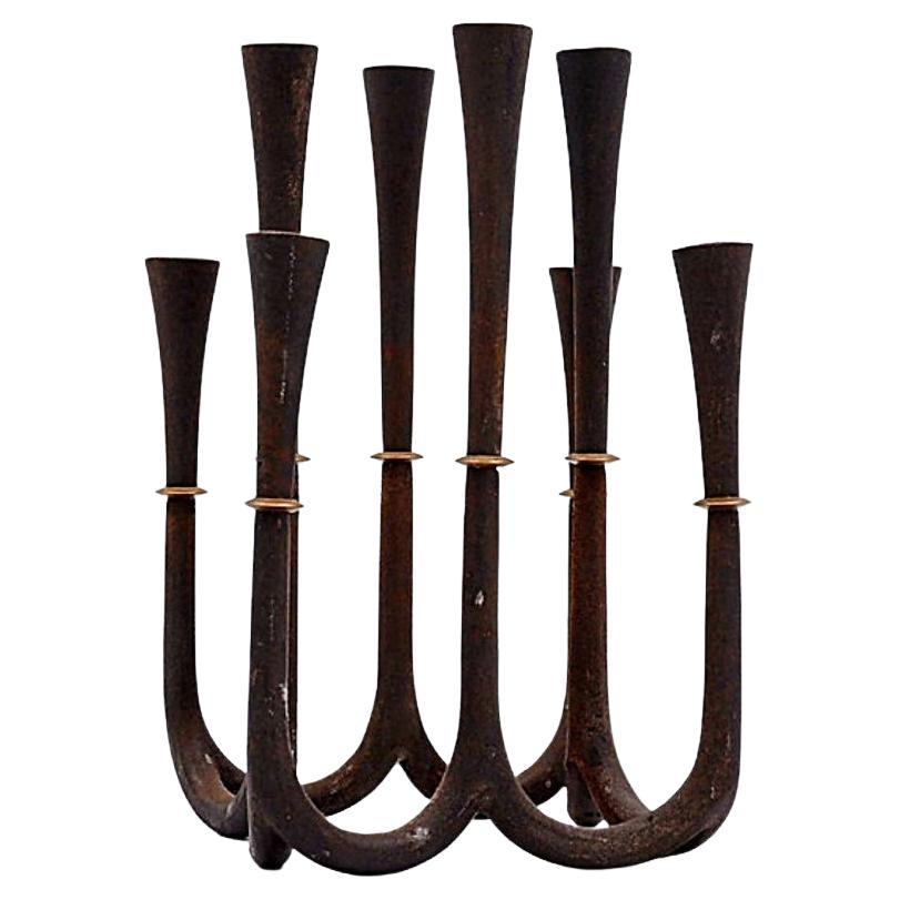 Cast Iron and Brass Candleholder by Jens Quistgaard for Dansk Designs, 1960s