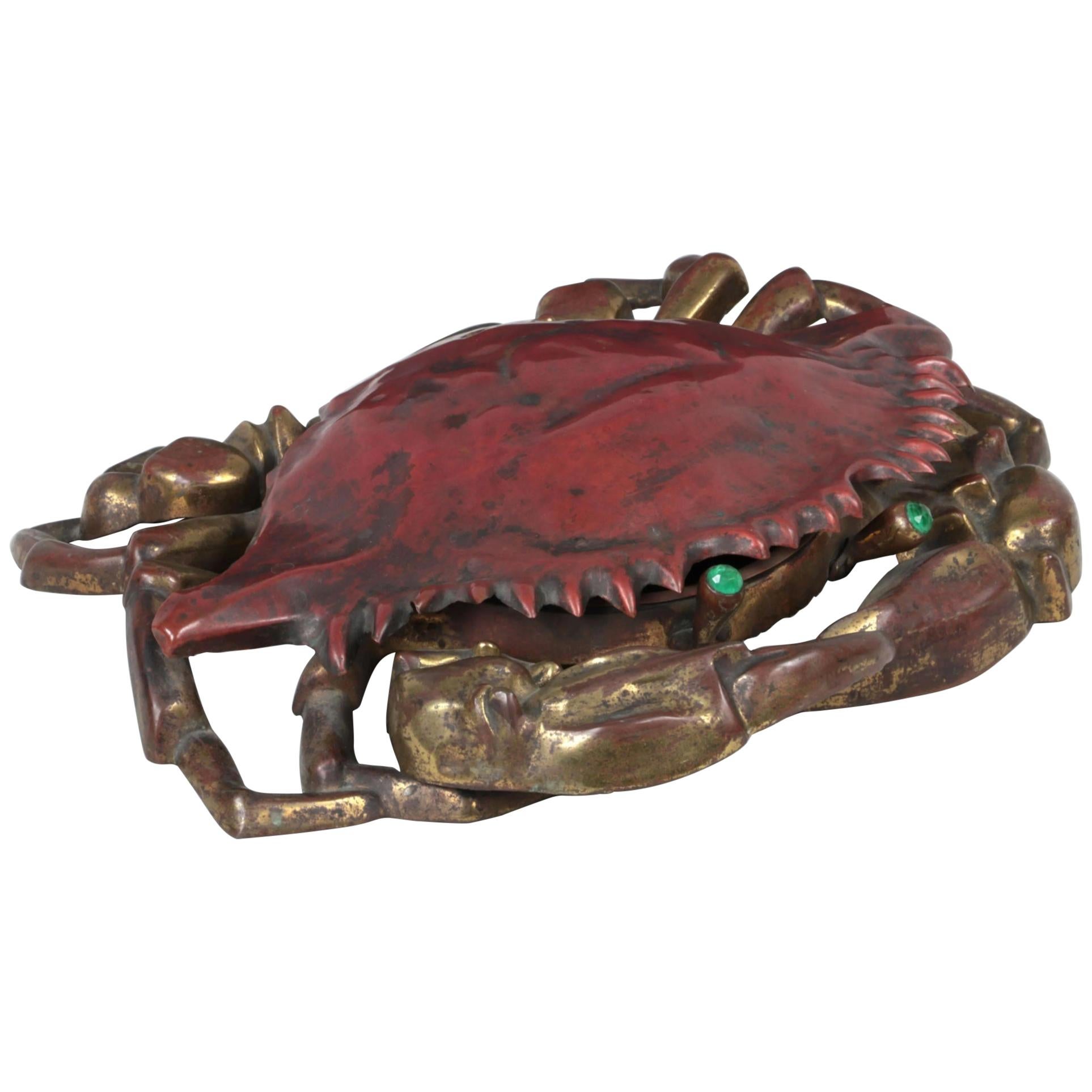 Cast Iron and Brass Crab Box