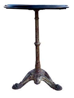 Cast Iron and Ebonized Wood Pub Table