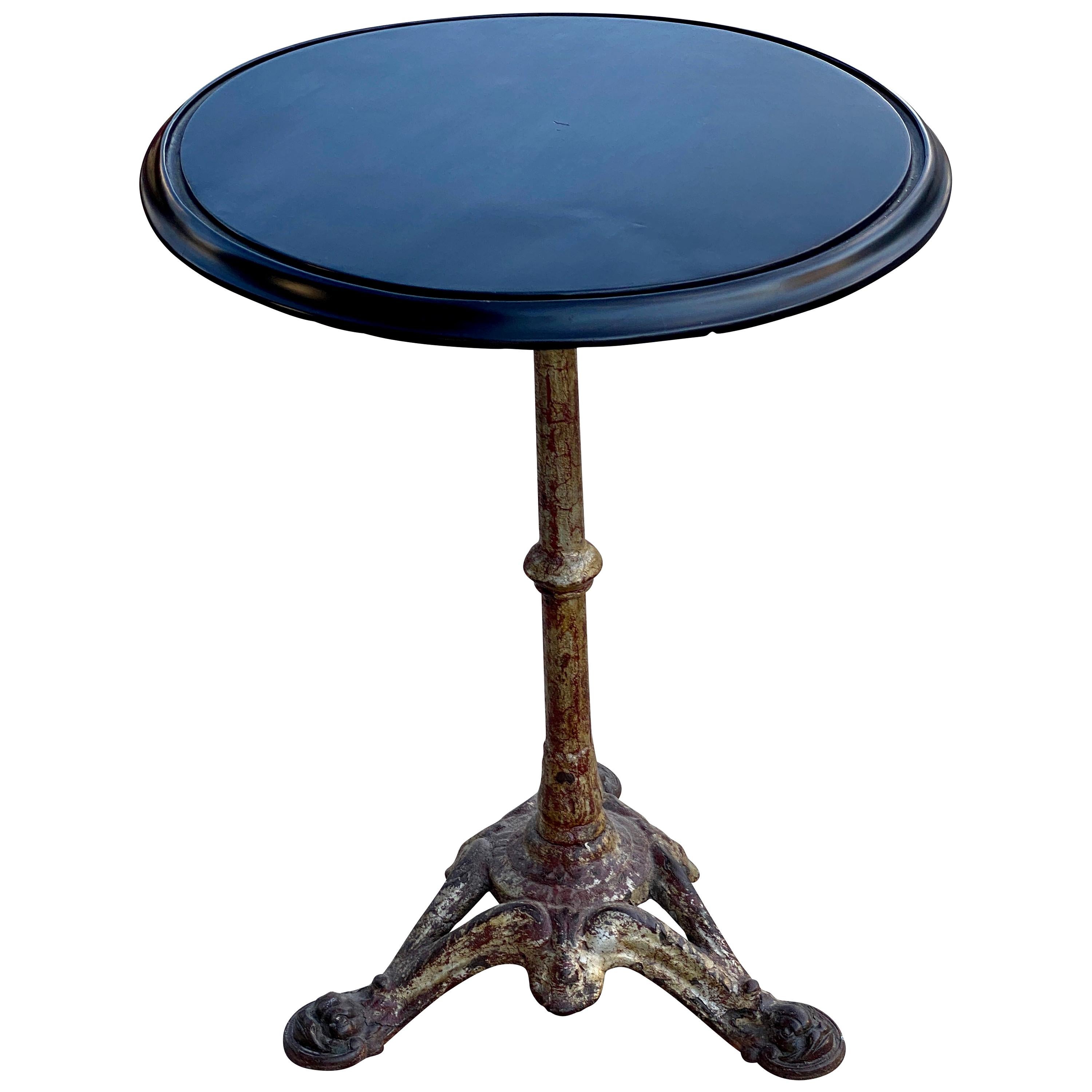 Cast Iron and Ebonized Wood Pub Table For Sale