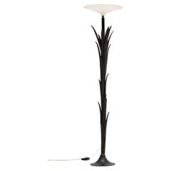 Stehleuchte aus Gusseisen und Glas, um 1960